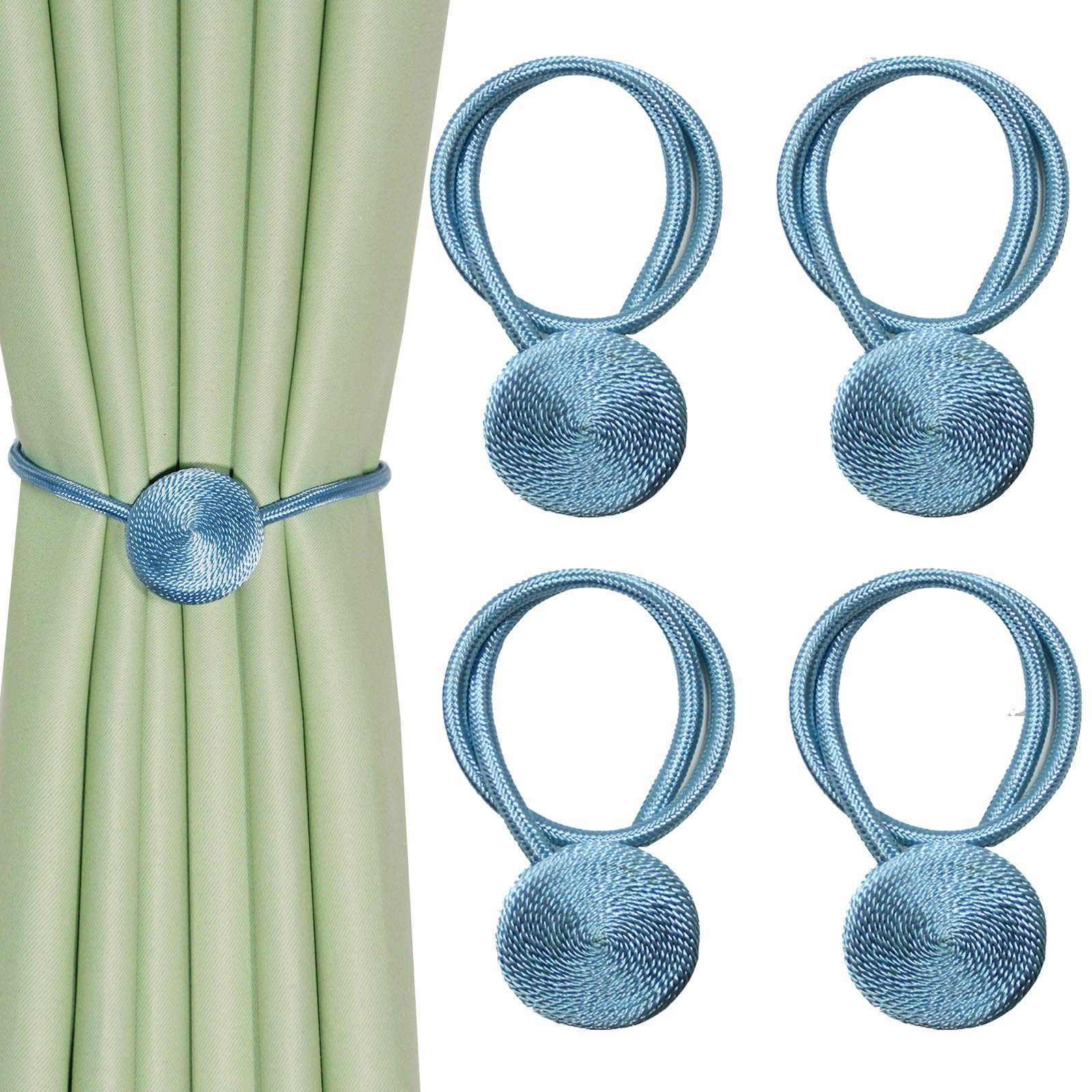 Lazos de cuerda magnéticos para sujetar cortinas gruesas sin perforar