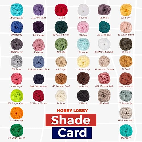 Miniatura 5 de I Love This - Hilo mediano de algodón para ganchillo y tejer, madeja de hilo suave, 180 yardas de hilo 100% algodón para tejer mantas, sombreros y