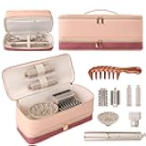 Travel Carrying Case for Dyson Shark Flexstyle Revlon Hair Dryer Airwrap, Portable Dyson Airwrap Travel Case, Shark Hair Tools Storage Bag for Airwrap Styler and Attachments, Pink and Crimson