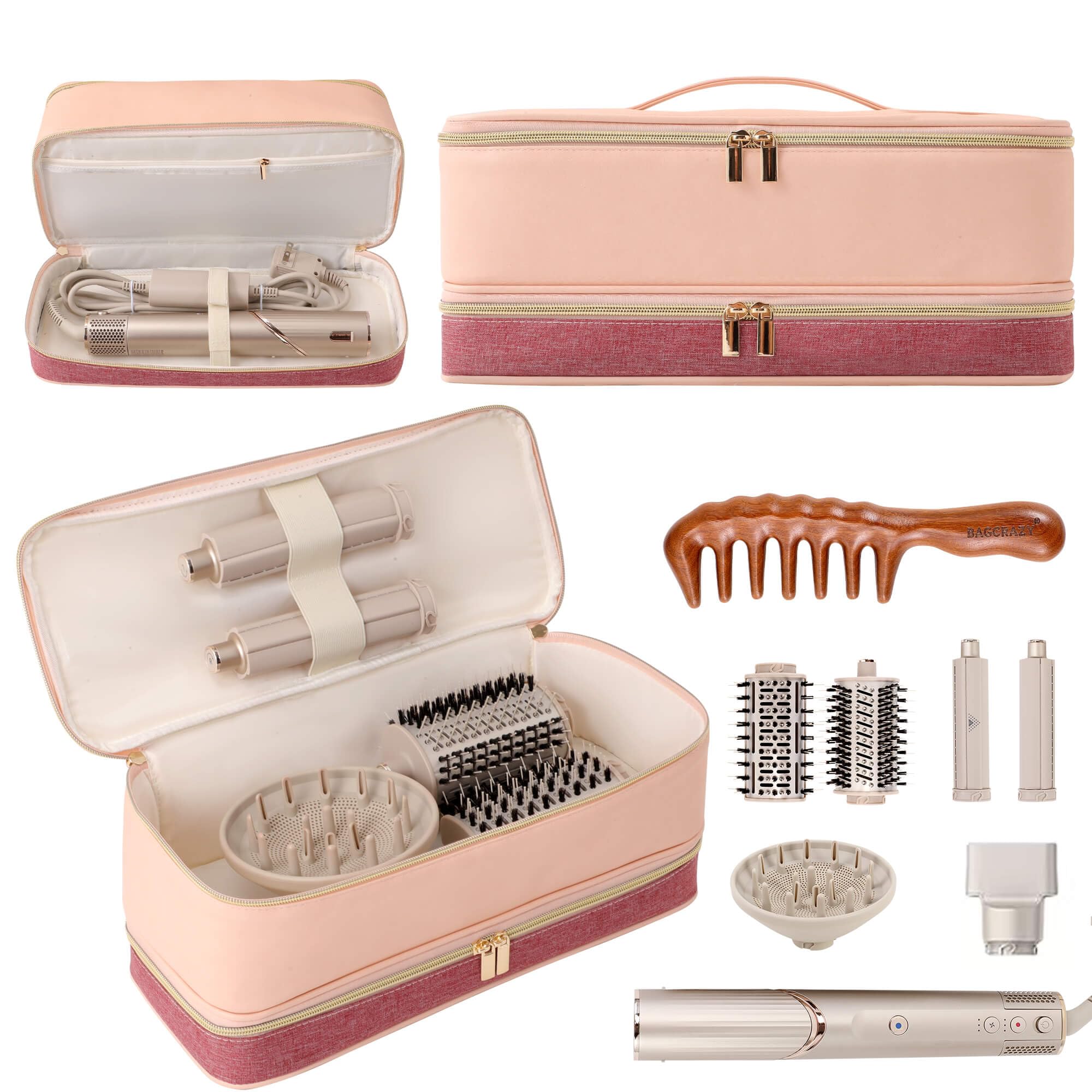 BAGCRAZY Travel Carrying Case for Dyson Shark Flexstyle Revlon Hair Dryer Airwrap, Portable Dyson Airwrap Travel Case, Shark Hair Tools Storage Bag