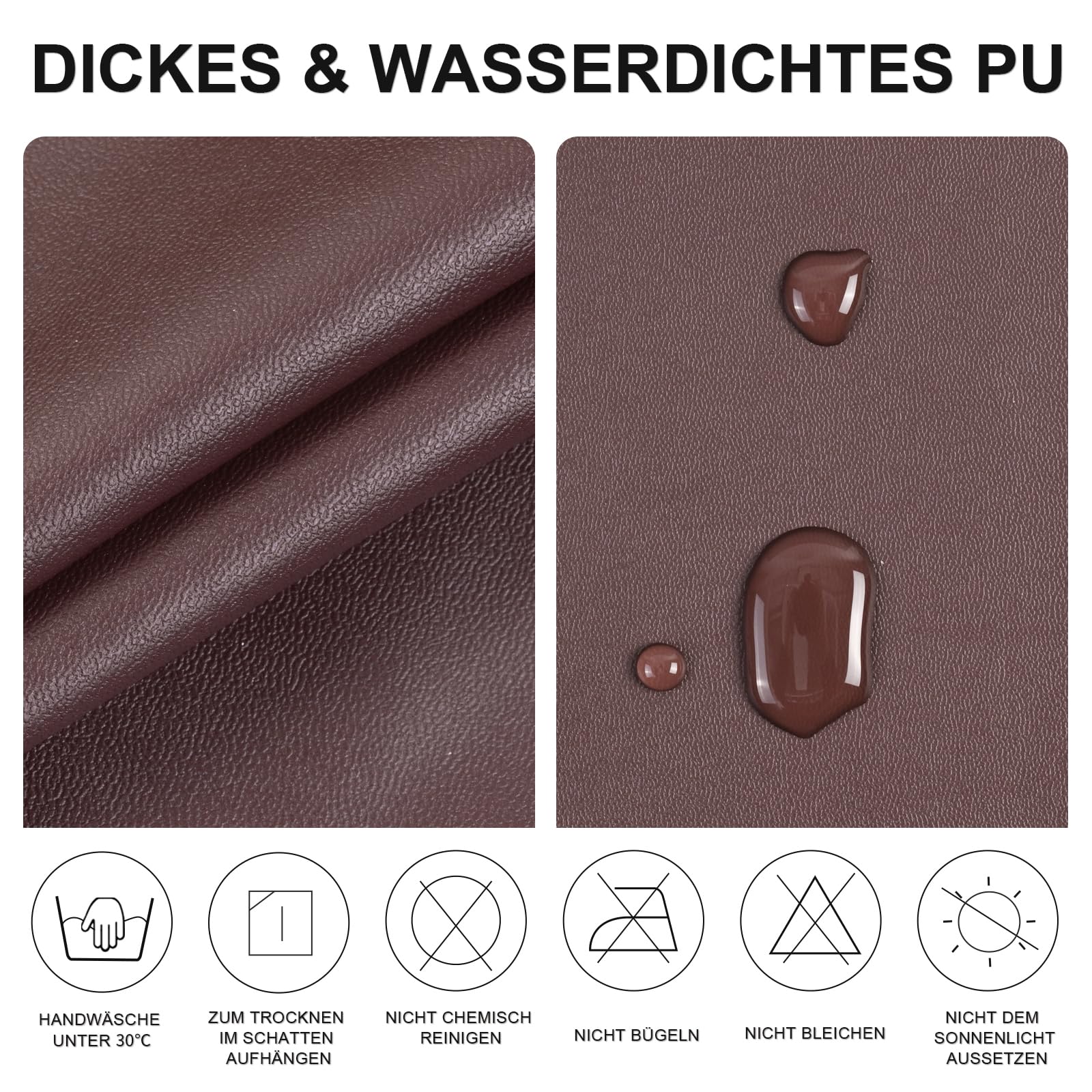 Alishomtll Set di 4/6 coprisedili in PU, in pelle stretch, impermeabili, rimovibili e lavabili, per sedie da pranzo, per sala da pranzo, cucina, matrimonio, giardino, ufficio (colore caffè, 6 pezzi)