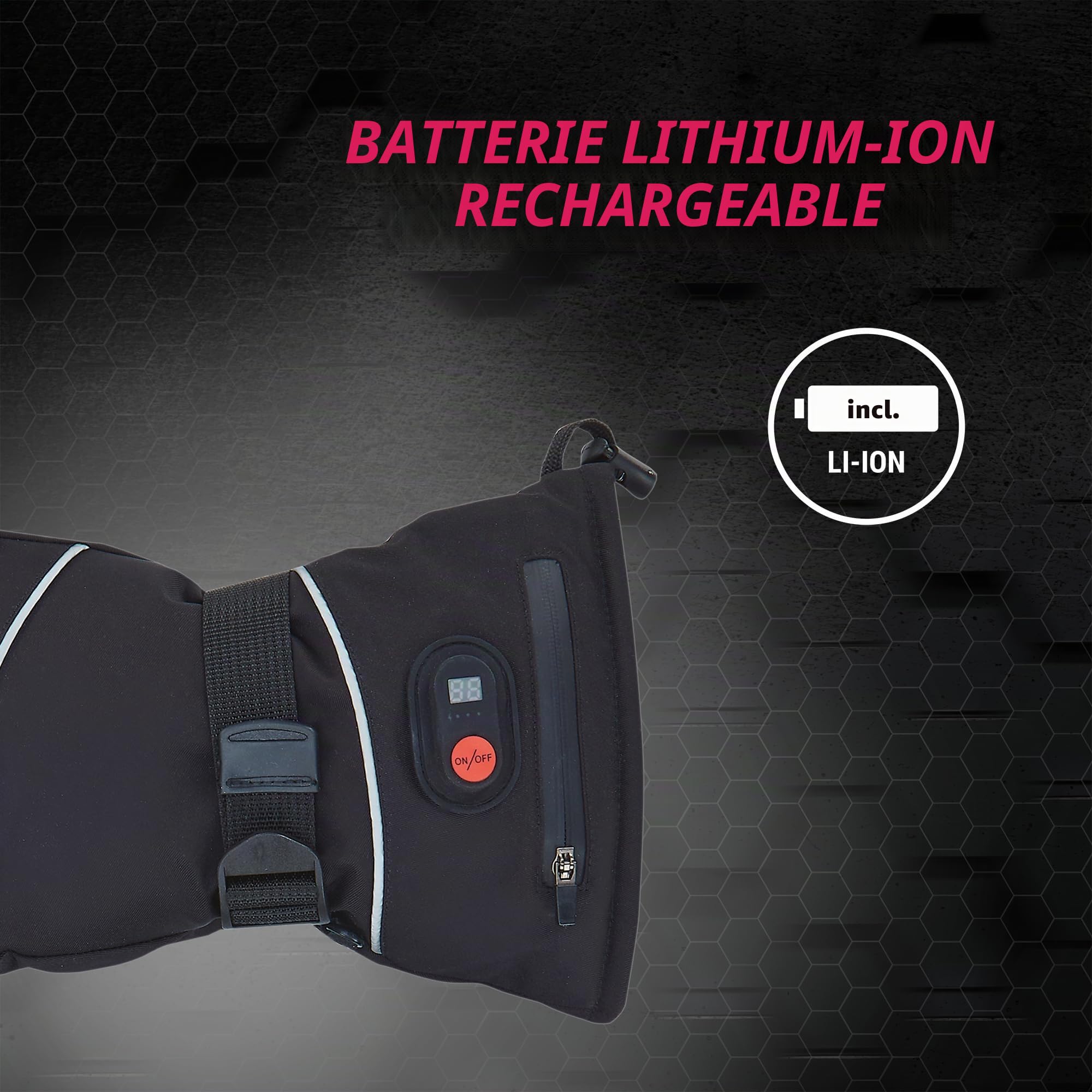 Prophete Gants Chauffants, Taille S/M, Batterie de 2600 mAh, compatibles avec écran Tactile, Noirs, Gants de Cyclisme Chauffants