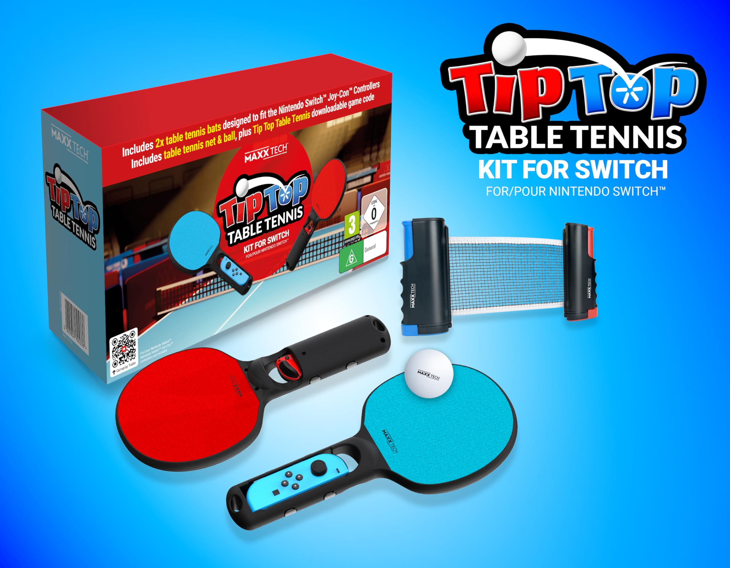 Tip-Top Table Tennis ! Ping-Pong Kit pour Nintendo Switch - Code de Téléchargement de Jeu inclus. Ne contient pas de cartouche de jeu !