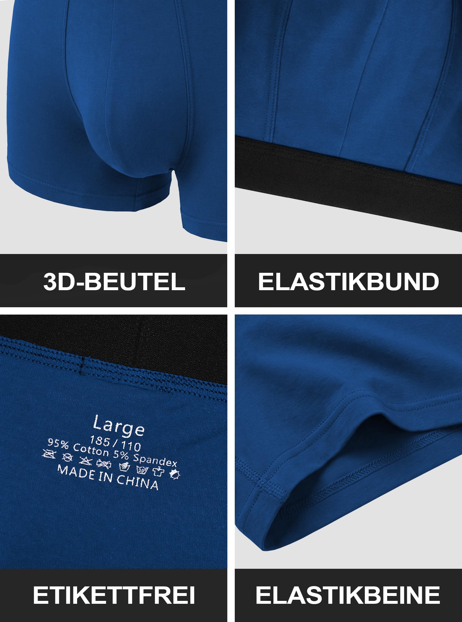Hellomamma Inkontinenz Pants Männer Waschbar: Herren Boxershorts Baumwolle mit Saugfähigkeit Pants 150ml – Wiederverwendbar Unterhosen für tägliche Blasenschwäche L