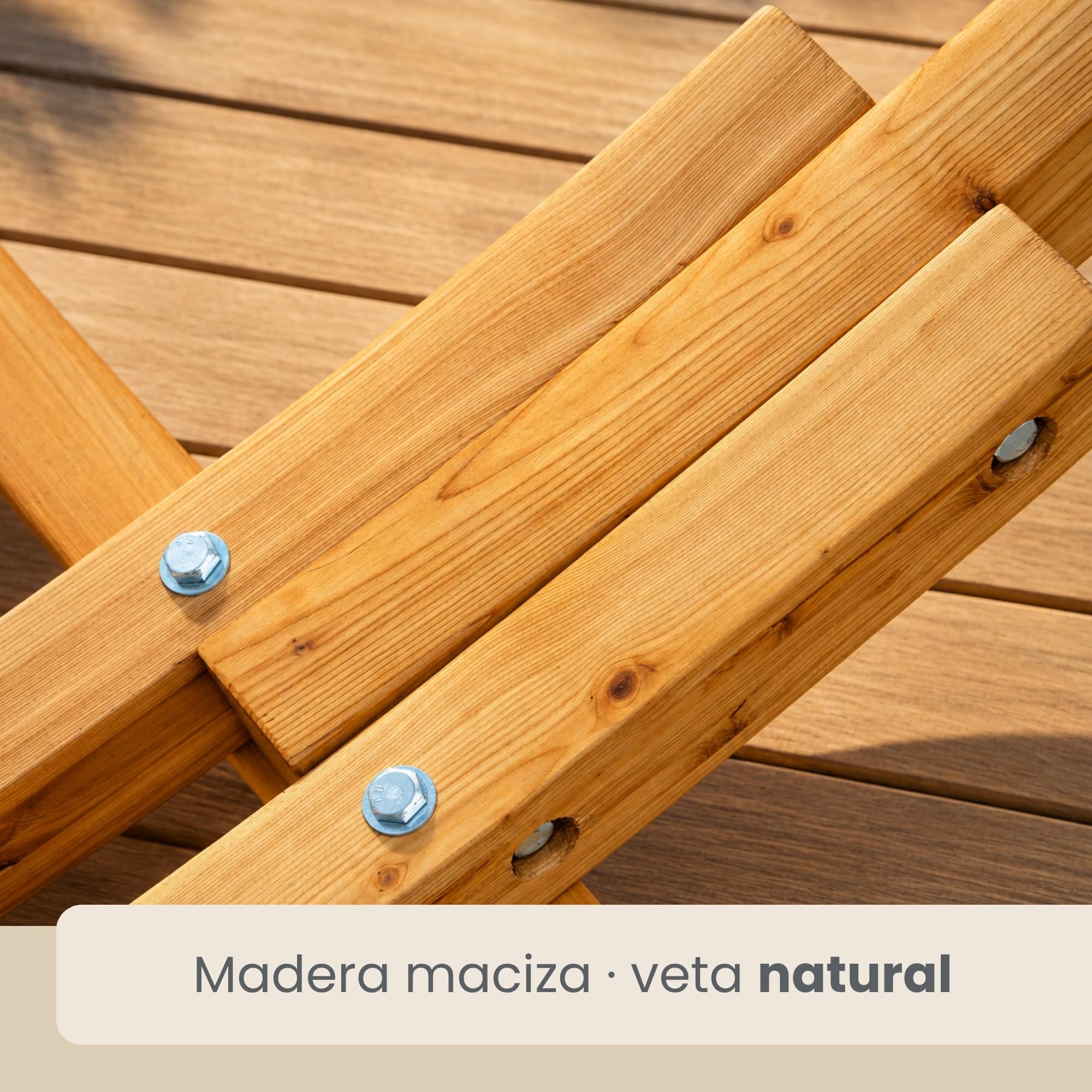 AMANKA Hamaca Terraza con Soporte - 325 cm Madera Exterior - Jardín con Colgante - Hamaca Doble - Marco de Jardín