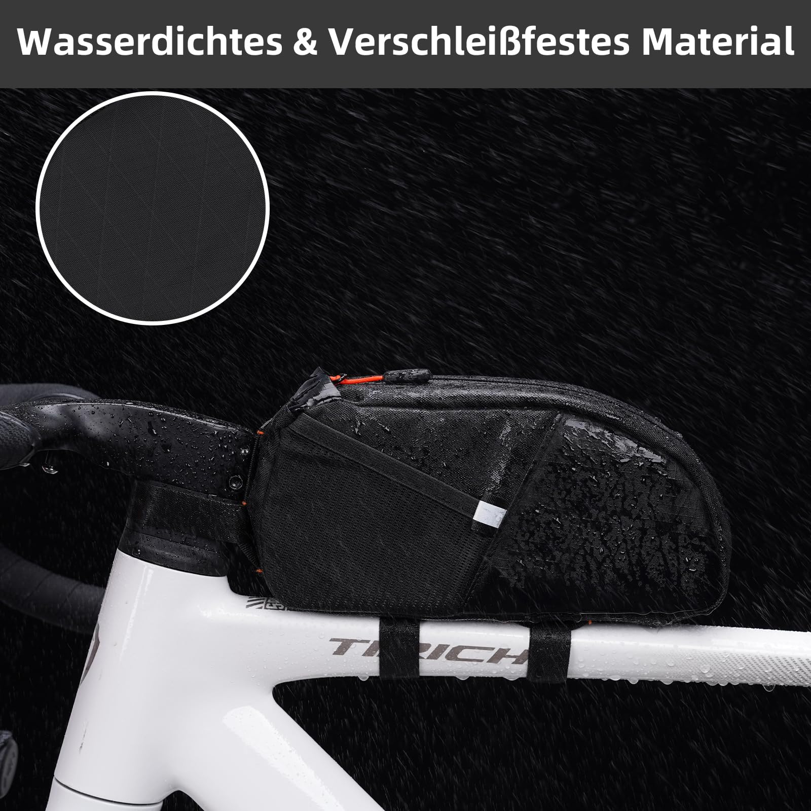 Fahrrad Rahmentasche - 1.5L Wasserdicht Oberrohrtasche, Radtasche Rahmen, Fahrradtasche für Rennrad Mountainbike e-Bike Gravelbike