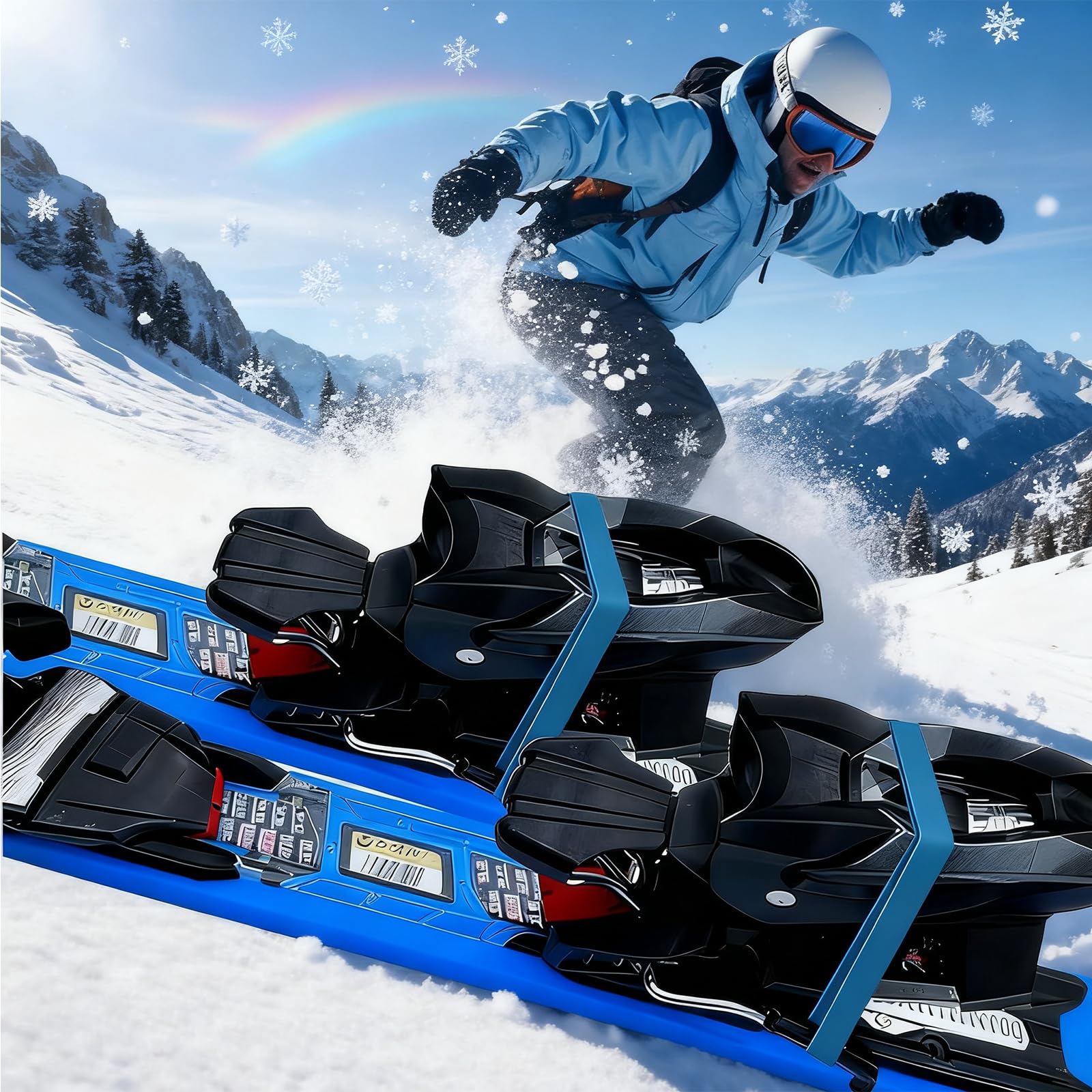 30 Piezas De Goma para Fijaciones De Esquí, Bandas Elásticas De Freno De Esquí, Correa De Fijación De Goma Elástica, Azul Tiras De Freno para Snowboard, para Snowboard Aire Libre,Accesorios Deportes