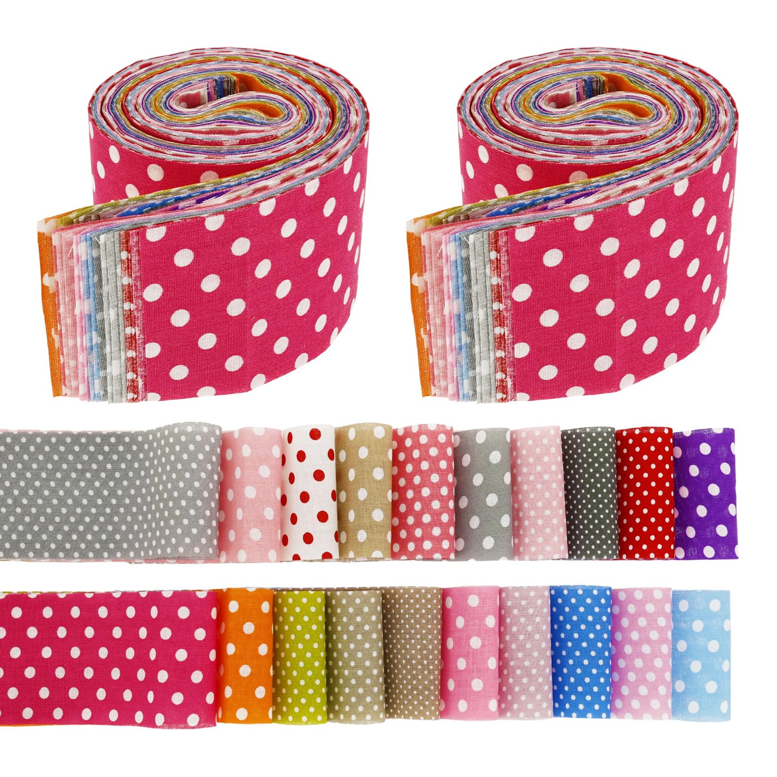 Sutowe Colour 80Pcs Patterns Fabric Jelly Rolls, 2.48X19.69 Inch Soft Cotton Quilting Fabric Strip Breathable Bright Color Jelly Roll For Diy, Sewing, Quilting, Kid's Craft(Colour)