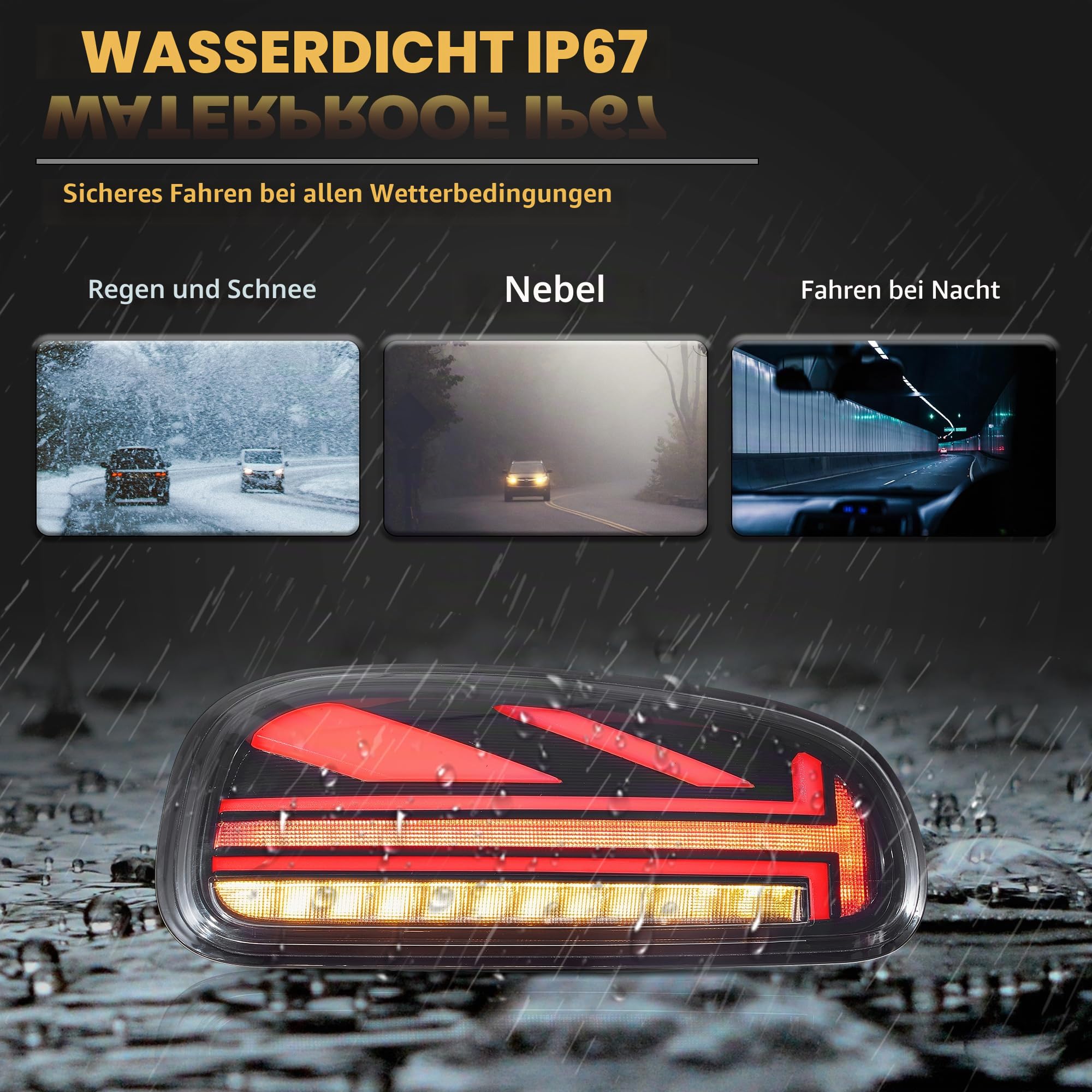 VLAND Rückleuchten Kompatibel für Mini Clubman F54 F54LCI One, Cooper, Cooper S/SD, JCW 2015-2023, Mit E-Prüfzeichen,1 Satz (Schwarz)