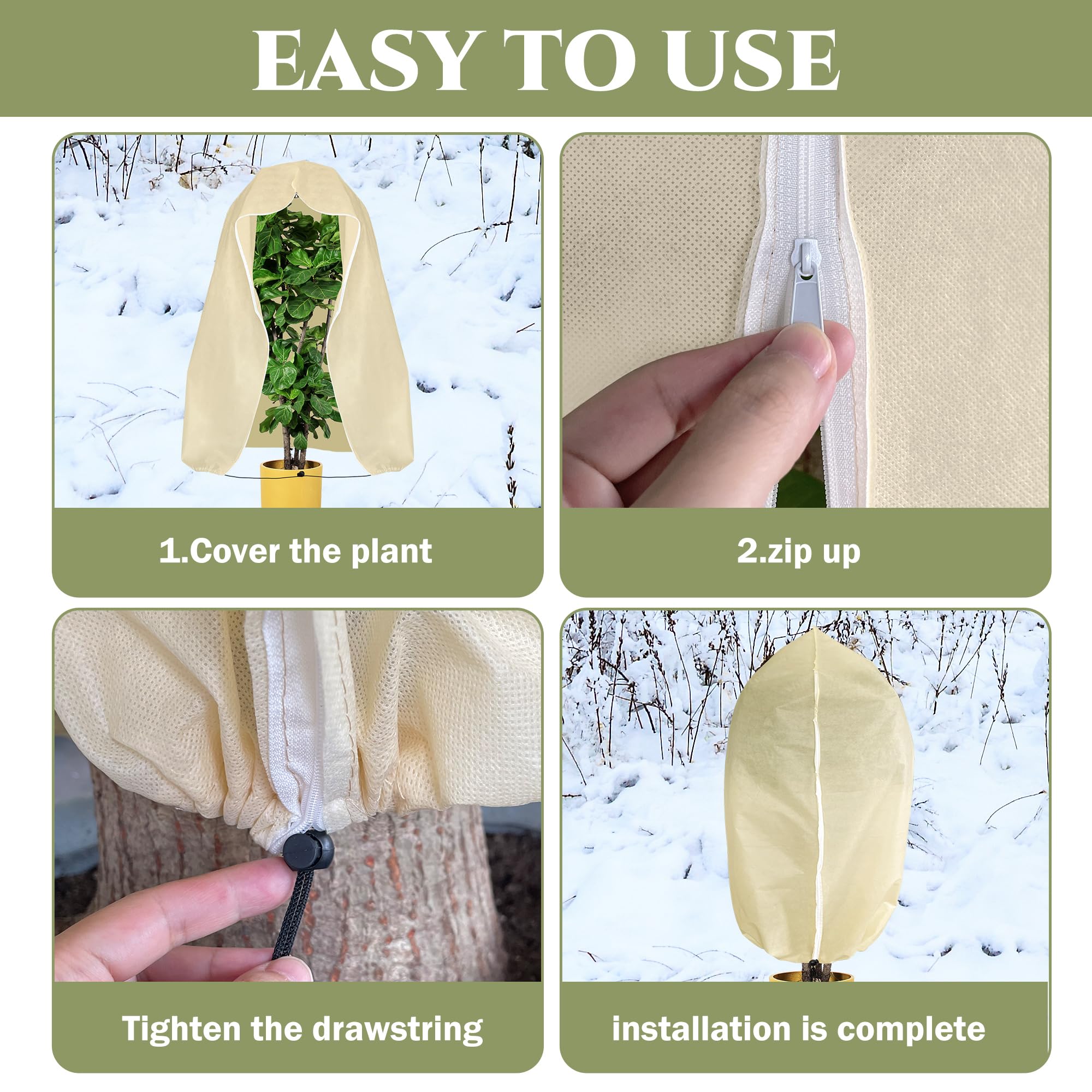 Kulamo Lot De 4 Housse Hivernage Plante, Voile Hivernage