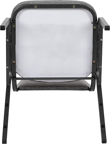 Miniatura 9 de Flash Furniture HERCULES Series Silla de banquete apilable con respaldo trapezoidal con asiento de 2.5 pulgadas de grosor en tela gris, marco de