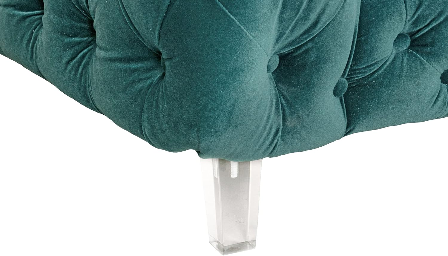 Iconic Home Modern Contemporary Tufted Velvet Down-Mix Cushions Acrylic Leg Club Chair, Green