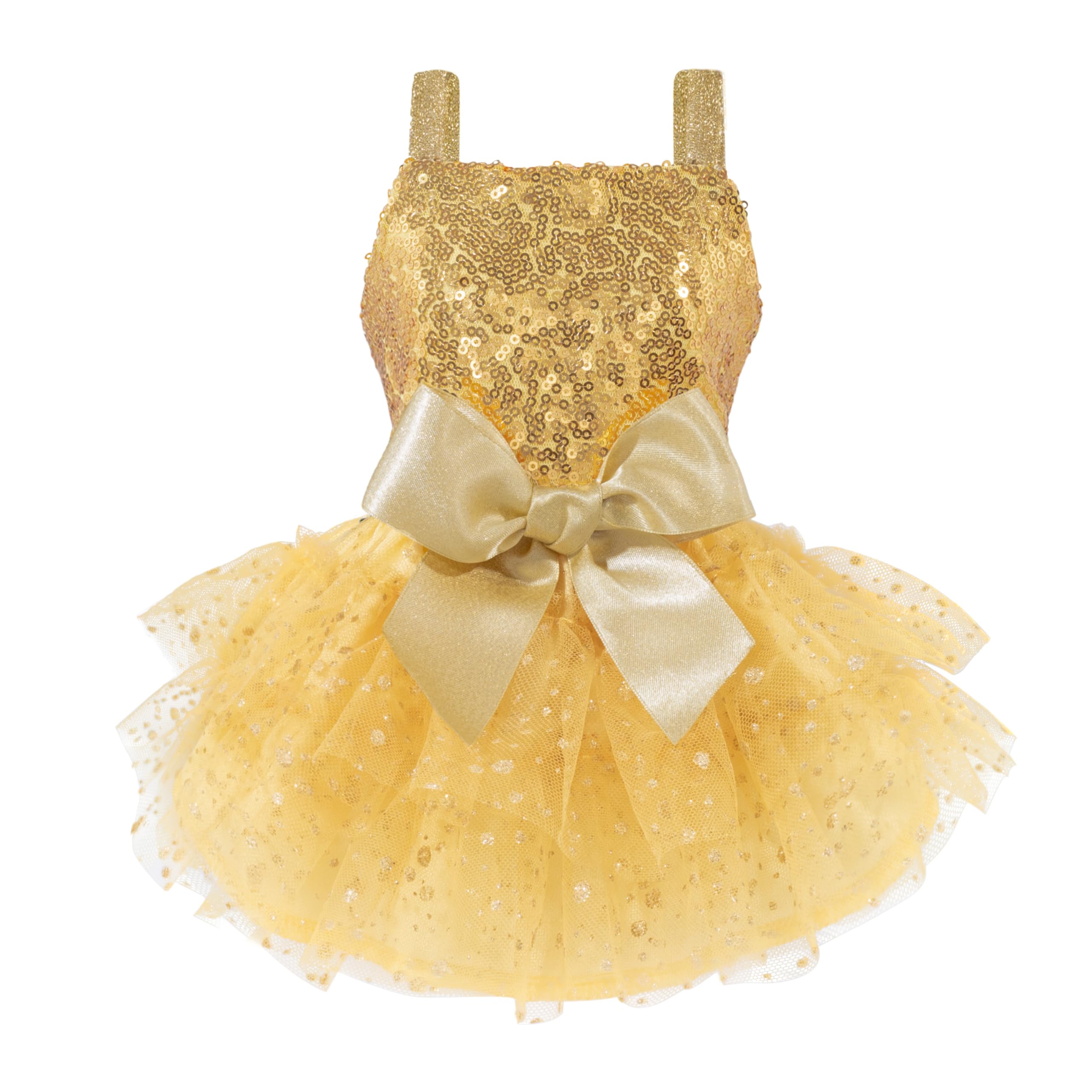 Amazon.com : Fitwarm Sparkly Sequin Dog Tutu Dress, Luxury Christmas Outfit  for Small Dogs Girl, Holiday Pet Clothes, Gold, XS : Pet Supplies