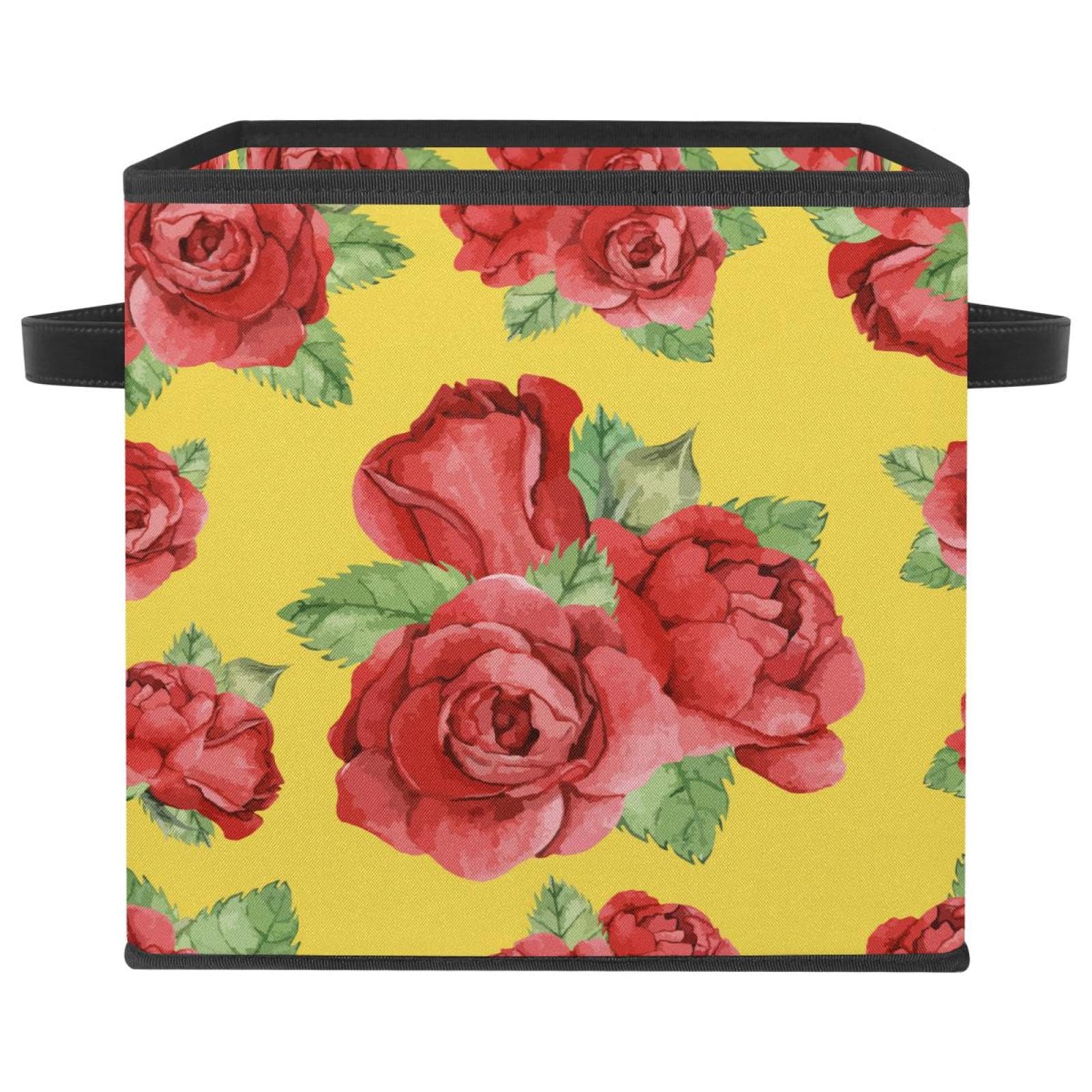 Boîte de rangement pliable cube bac tissu avec poignées maison