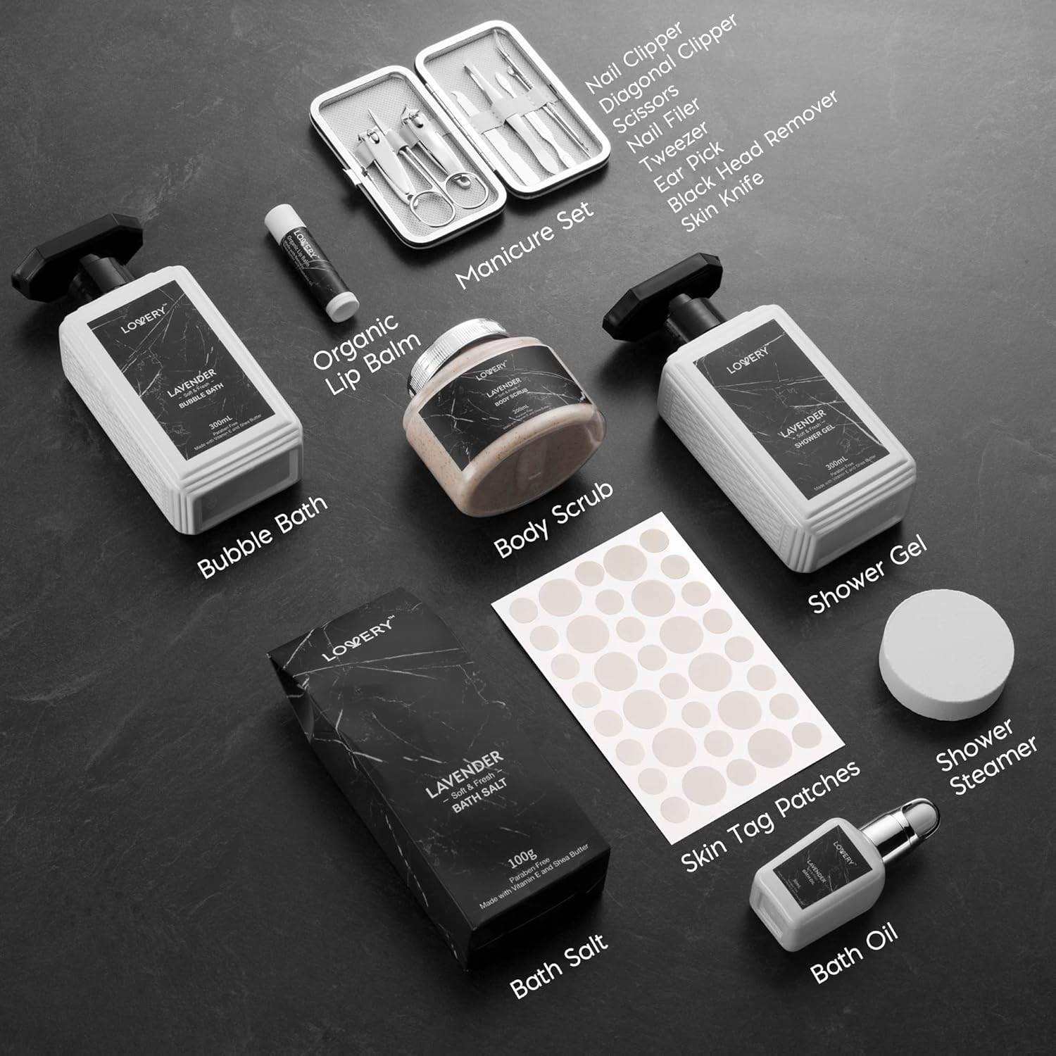 Birthday Gifts Basket, Lavender Bath GiftSet, Relaxation Spa Kit, Father Day Gifts for Dad, 18pc Self Care Gift Basket for Women, Home Spa Birthday Gifts for Mom with Bubble Bath, Body Lotion & More