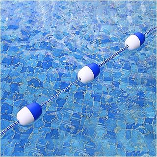Divisor De Carril De Natación, Cuerda De Seguridad For Piscina, Línea De Flotador, Cuerda Divisoria, Flotadores De Cuerda For Piscina con Extremo Poco Profundo Y Profundo, Azul Y Blanco, Flotabilidad
