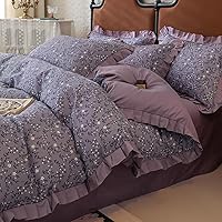 Vista 15 de VM VOUGEMARKET Linda funda de edredón de fresa tamaño matrimonial, juego de ropa de cama de frutas 3 piezas, funda de colcha de algodón color crema