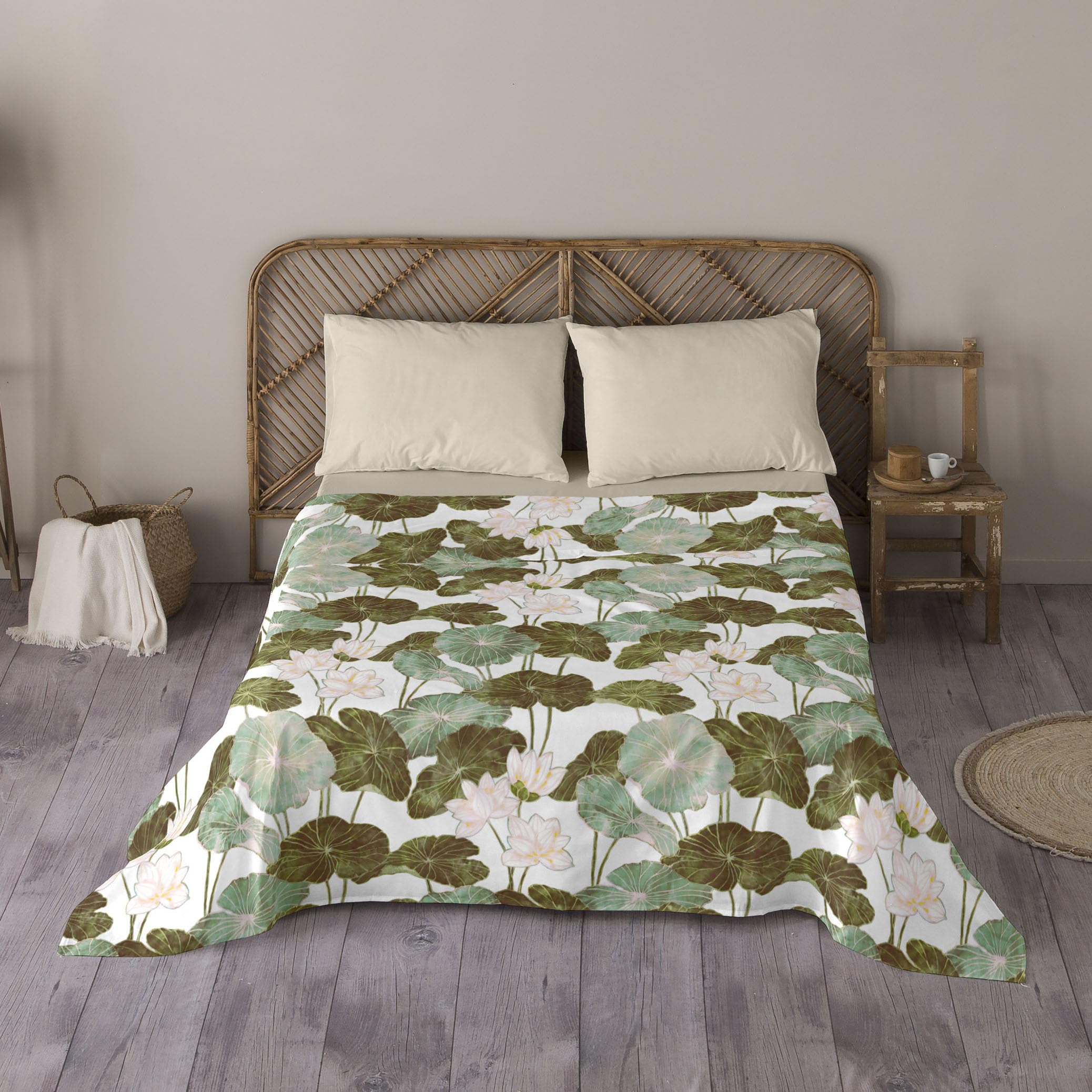 NATURALS - Juego de sábanas 4 Piezas 150-100% Algodon Incluye Encimera 230x270 cm + 2 Fundas de Almohada 45x90 cm + 1 Sábana Bajera 150x190/200 cm - Nufar