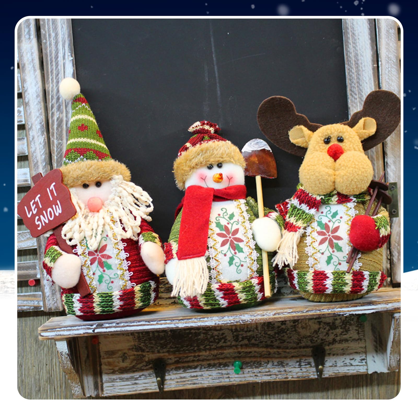 Amazon.co.jp: クリスマス 飾り 人形 卓上 置物 ぬいぐるみ 18