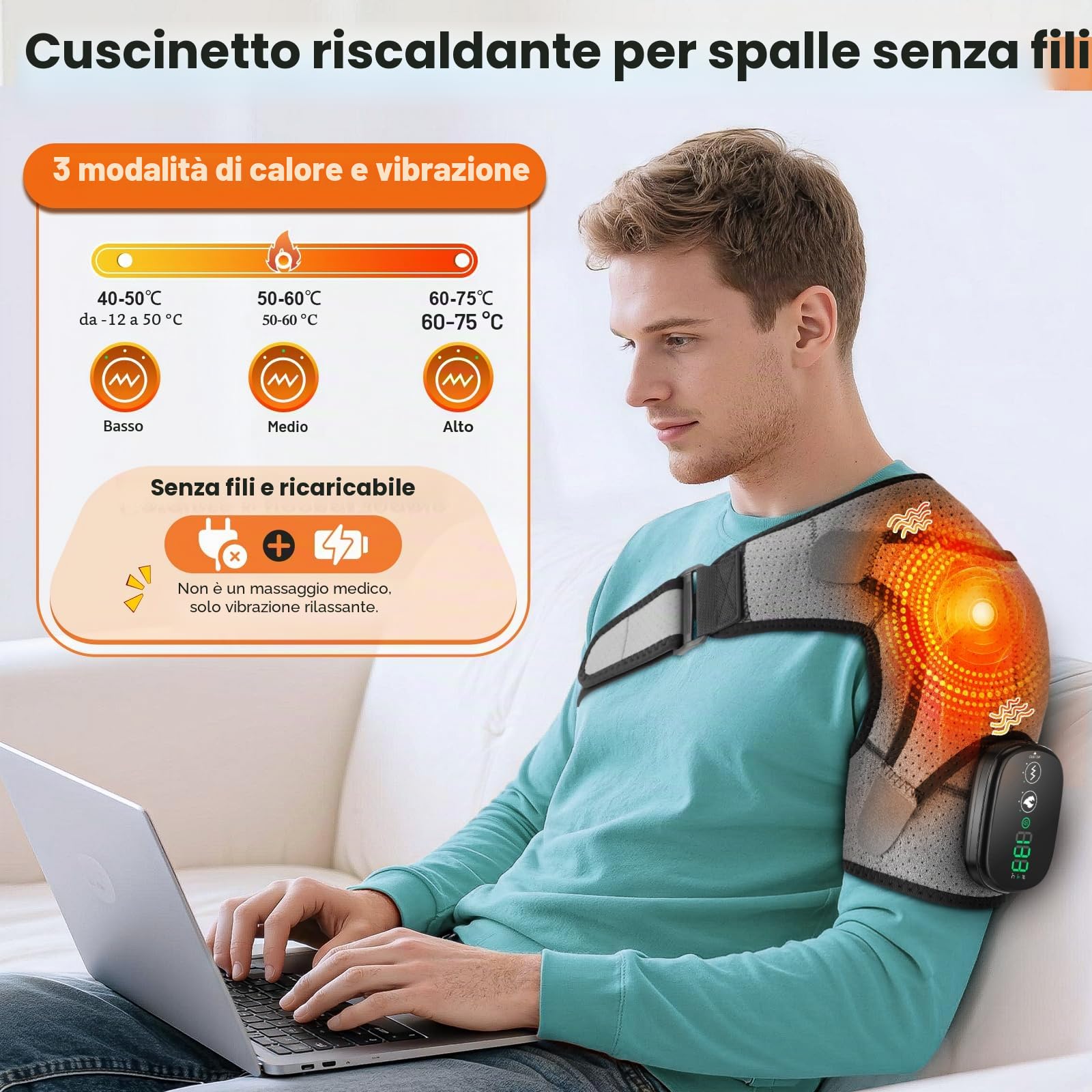 Tracolla riscaldata per uomo e donna, cuscino riscaldante per collo e spalle