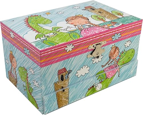 Miniatura 4 de Joyero musical de princesa con simpática reliquia de dragón con collar de mariposa