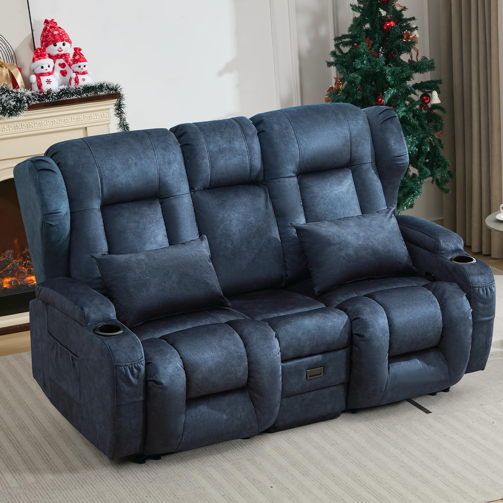 SAMERY 67.6" RV Loveseat Recliner Sofa, Wall Hugger Reclining Loveseat