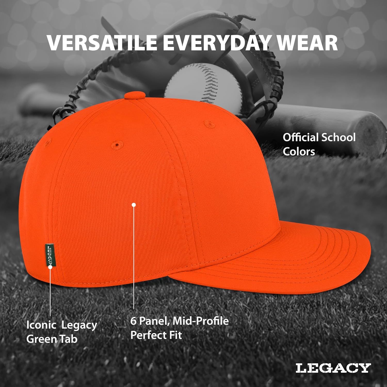 Legacy NCAA Officially Licensed Baseball Hat, Lightweight Cap for Men & Women, B9A, One Size Fits Most, Adjustable Closure