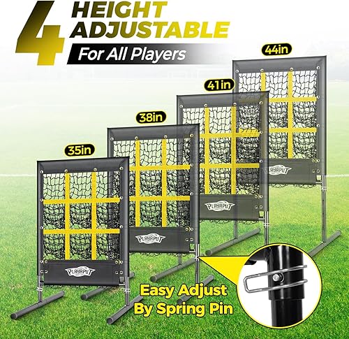 Miniatura 4 de Red de lanzamiento, red de lanzamiento de béisbol de 9 agujeros con zona de ataque, red de béisbol de sóftbol ajustable en altura para lanzar,