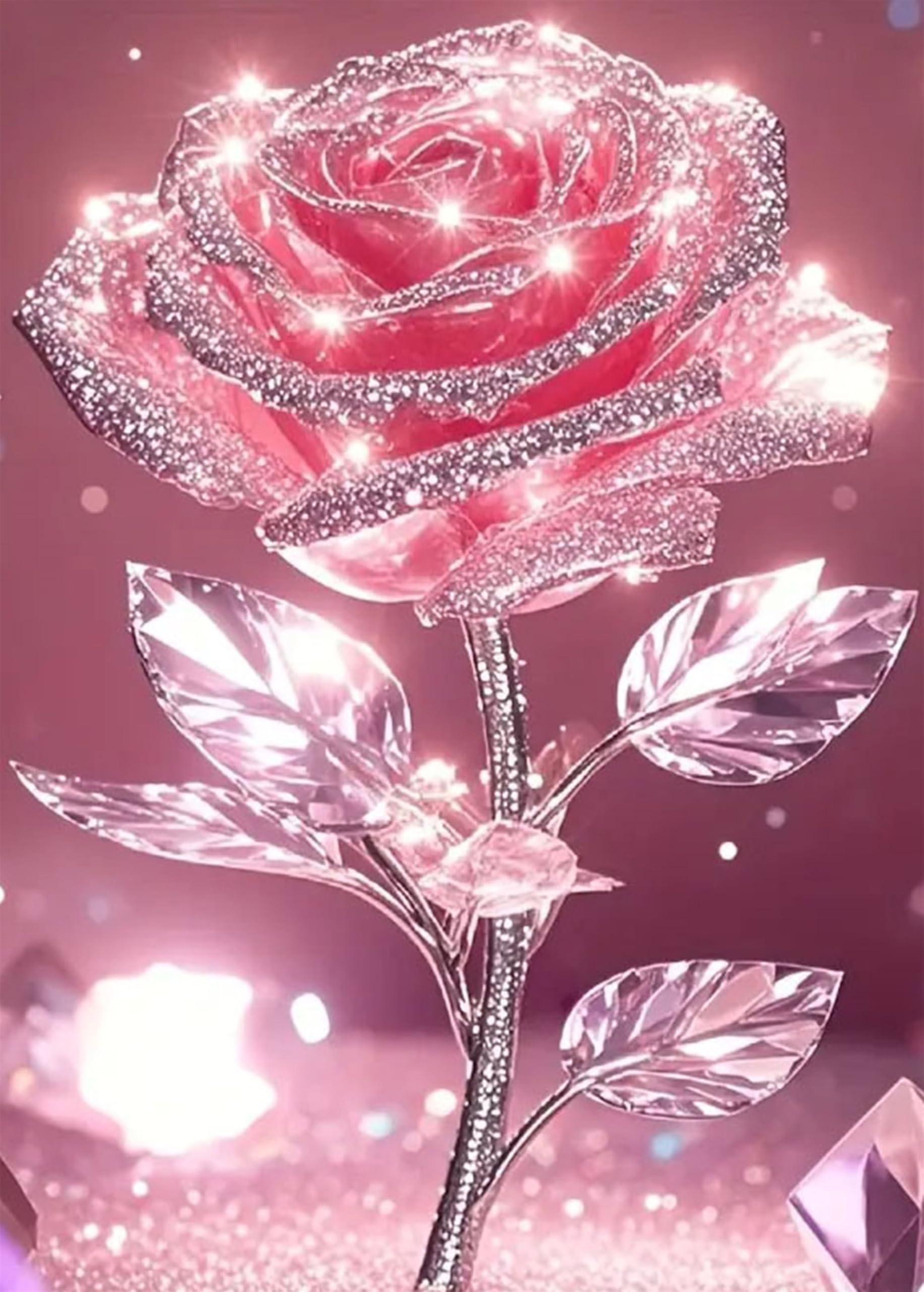SDAFUS.. DIY Flower Paint by Number for Adults,Pink Rose Painting Kits for Adult,Color by Numbers,Paint by Number Canvas Crafts Watercolor for Beginner Room Decor (Rose)