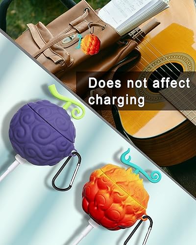 Miniatura 6 de Paquete de 2 Funda de fruta para AirPods, juego de accesorios protectores de silicona de dibujos animados 3D para AirPo de 12 generación para niño y