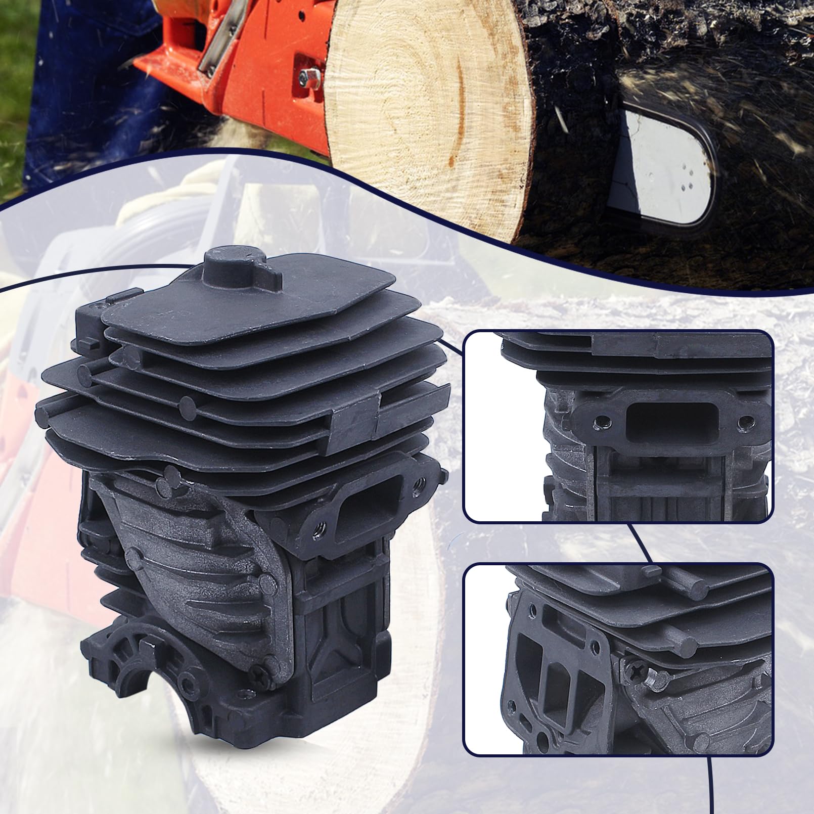 Kit de Bombilla de Filtro de Aire de pistón de Cilindro 44Mm, para Motosierra para Stihl Ms251, 1143 020 1207,1143-020-1207,