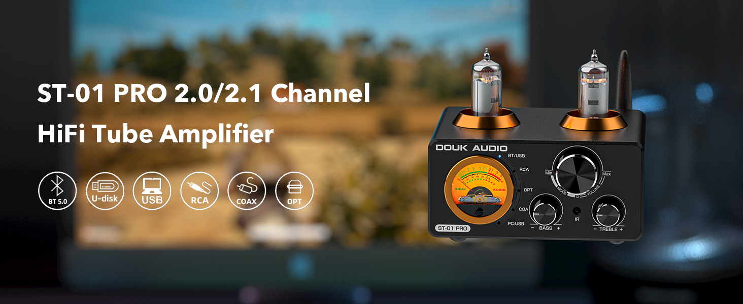 Ampli Stereo VU Meter Amplificatore Valvolare HiFi Bluetooth 5.0 Con VU Meter - Audio Stereo Da Tavolo USB/COAX/OPT Teac Mixer - Foto 9