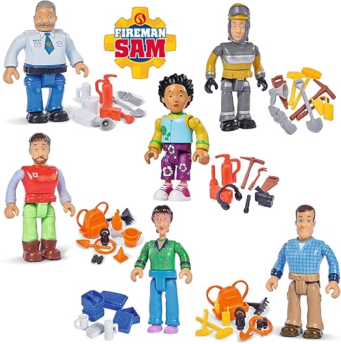 Miniatura 3 de Figura de juego articulada Sam Fireman Sam - Personajes de cápsula - Los 6 personajes - Capitán de fuego Steele, Dylis Price, Arnold McKinley, Moose