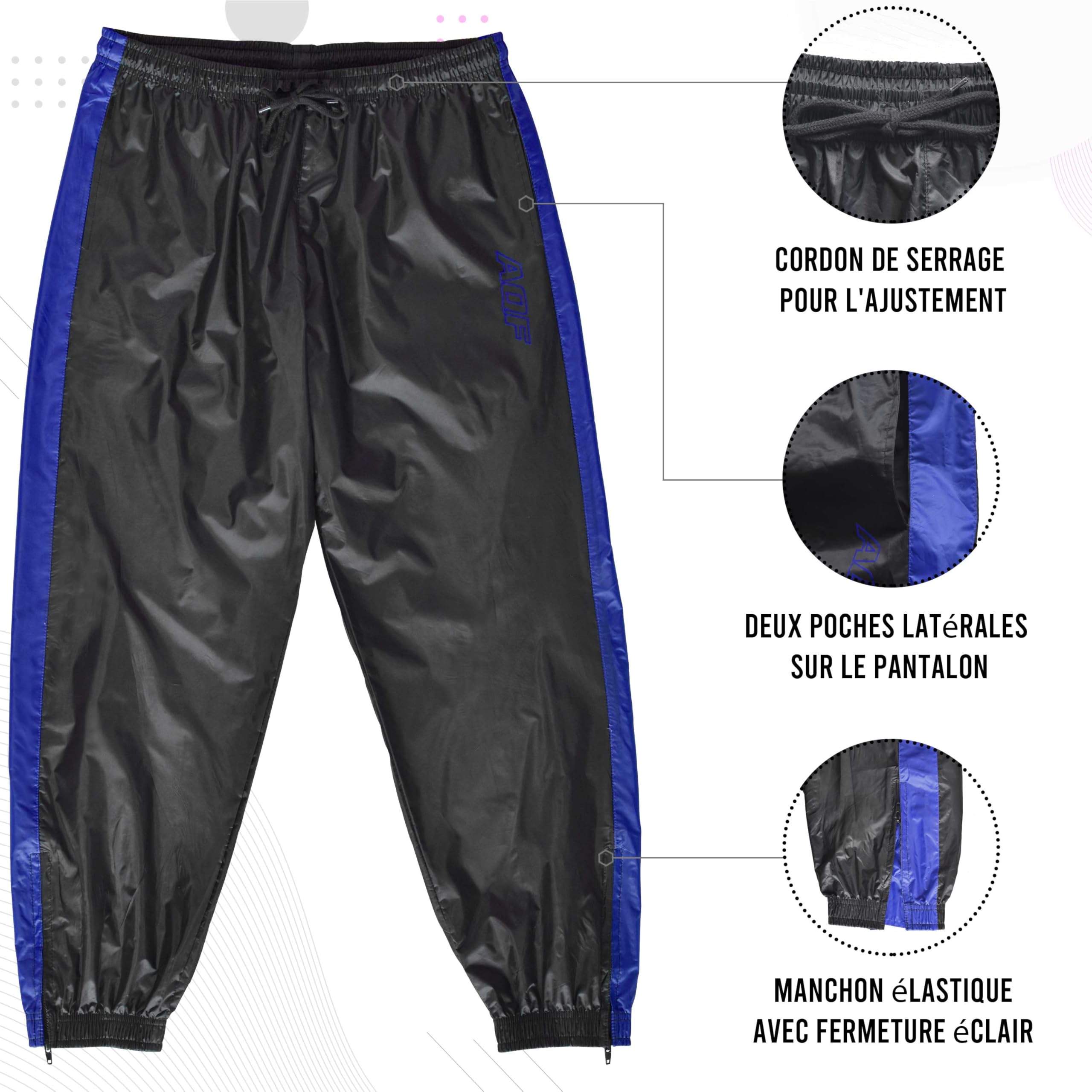 AQF Sauna Vetement De Sudation Femme Homme Fitness Combinaison Sudation Costume Sauna Sweat Suit Running Gym Jogging Survetement Tenue de Sudation (Tenue complète)