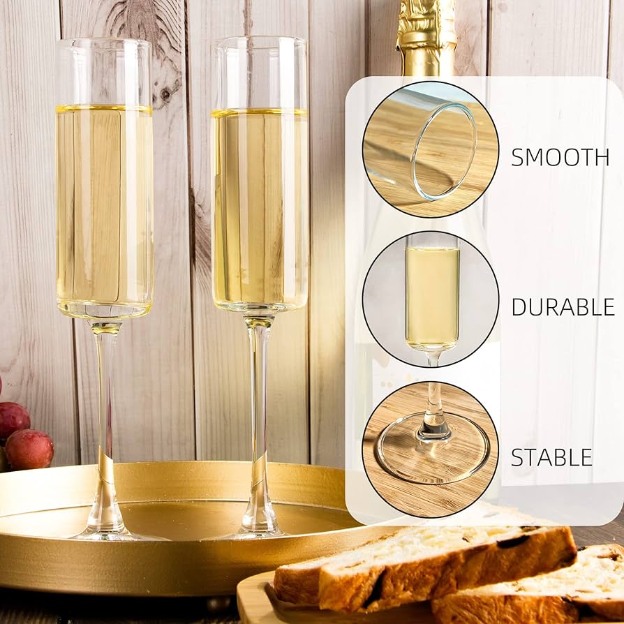 ei.champagne Amazon.com | HAKEEMI Champagne Flutes Set of 12, 6 oz
