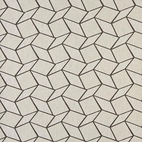 a0007d Taupe y blanco geométrico cajas funda calidad tela de tapicería por el patio