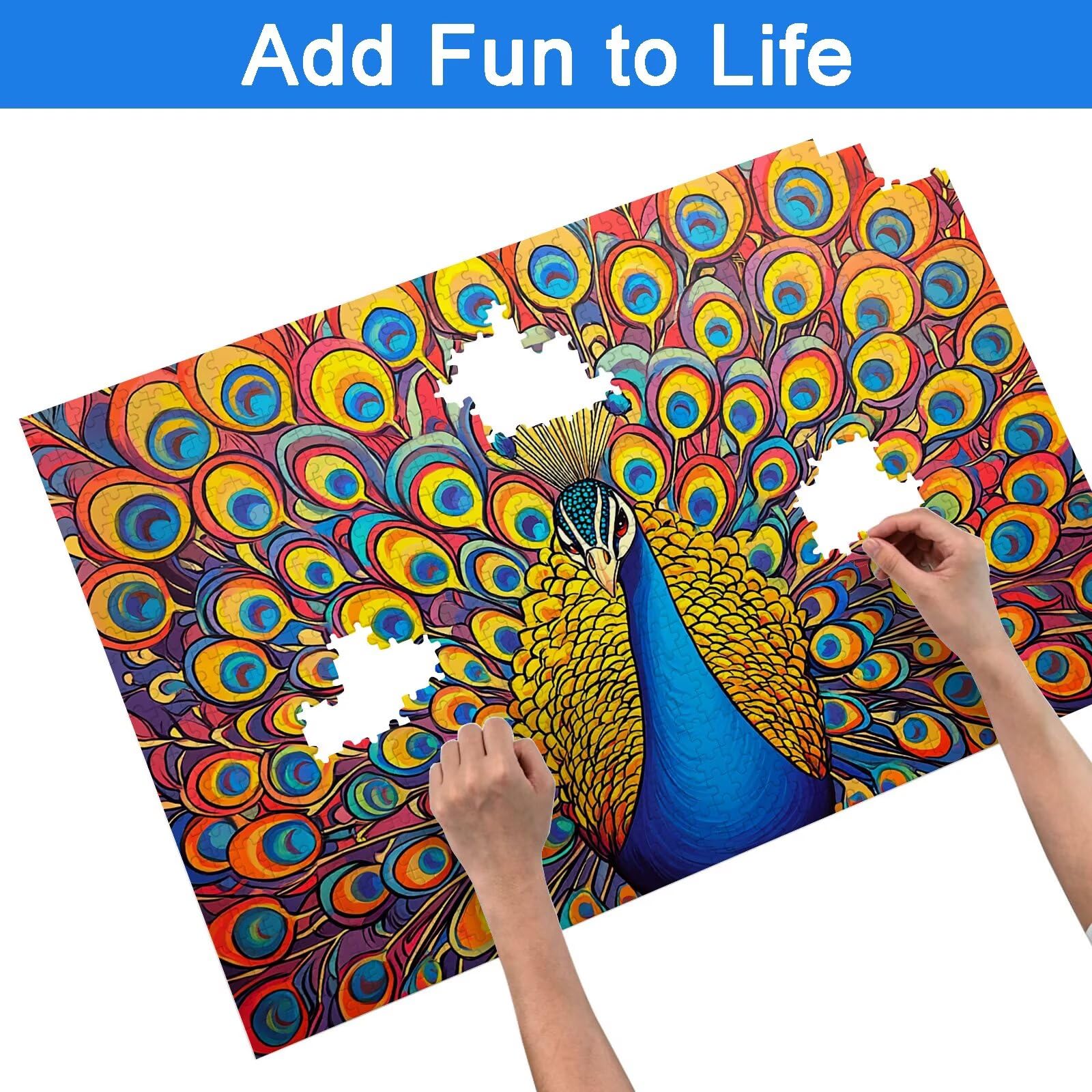 Puzzle 2000 sztuk dla dorosłych dzieci, puzzle w kolorze drewna dla dorosłych, wymagające pawie łamigłówki, rodzinne gry edukacyjne, łamigłówki z pudełkiem do dekoracji domu, prezent dla kobiet, -7516