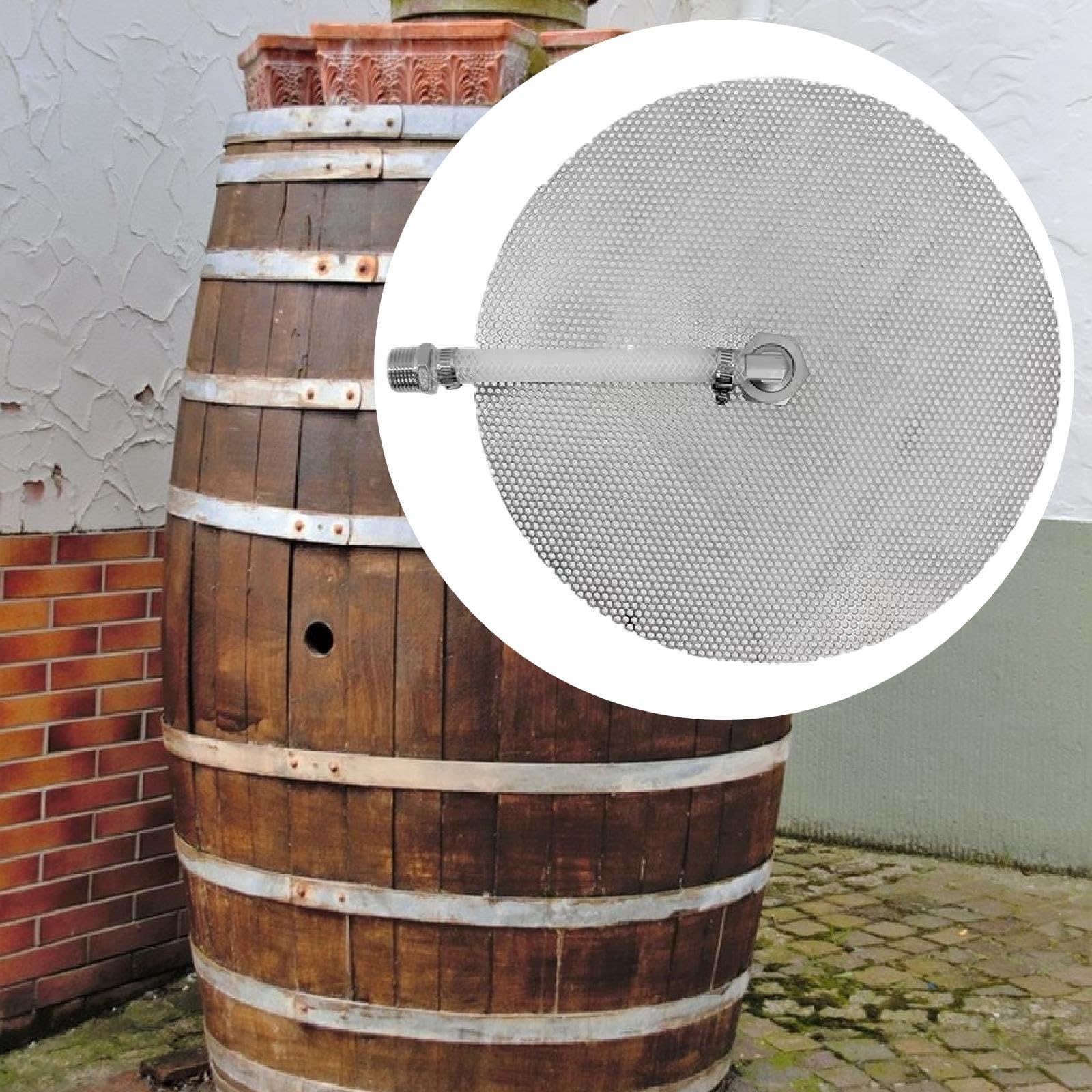 predolo Kit de cuve de brassage tout grain comprenant un faux fond, un filtre, des contre-écrous et un raccord cannelé 3/8" x adaptateur de tuyau en, 10 Pouces