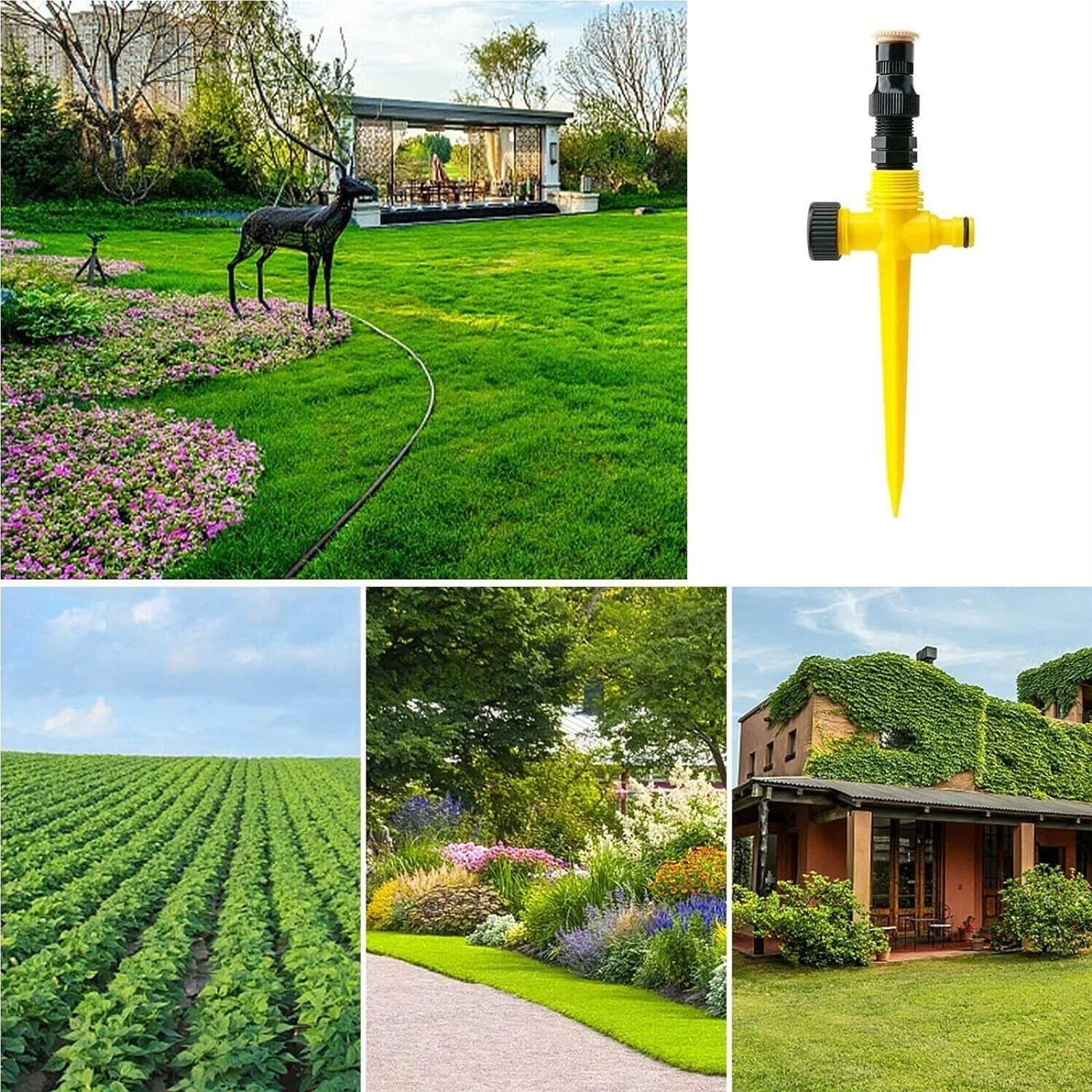 Chapin 4980 Irrigatore A Impatto Su Piattaforma, Copertura 360° Regolabile, Fino A 25,9 M Di Raggio, Base In Metallo, Per Prato E Giardino - 2