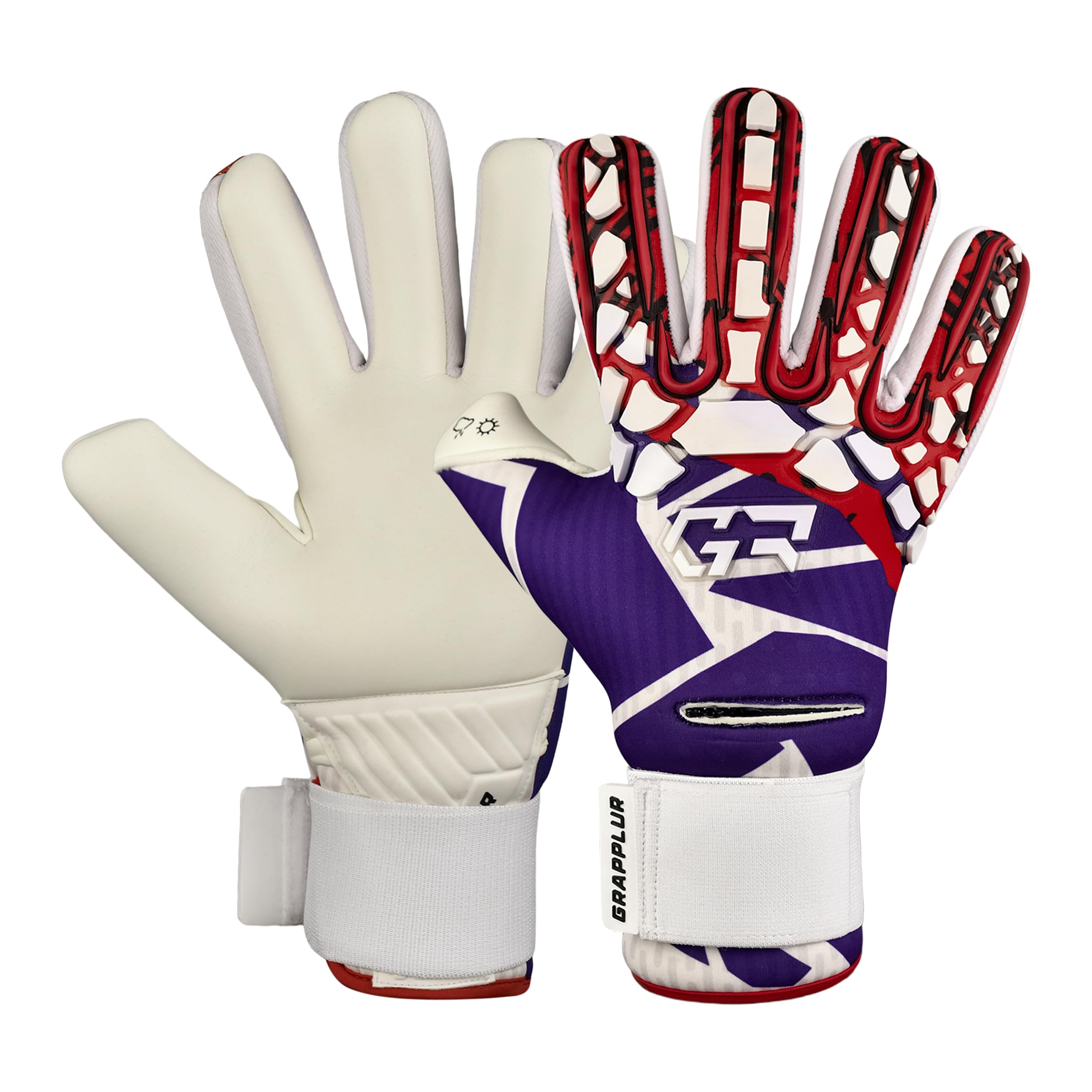 Grapplur Football Goalkeeper Gloves, Soccer Goalie Gloves (Size 5)