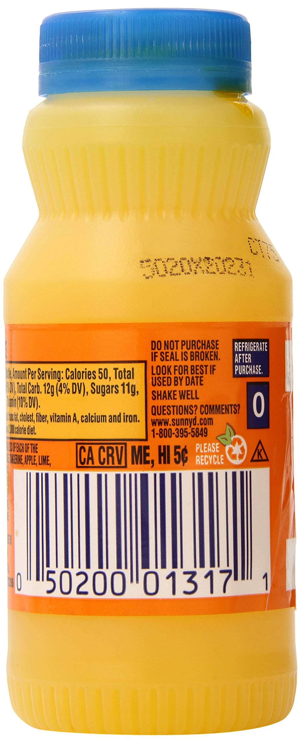 Sunny D Nutrition Label