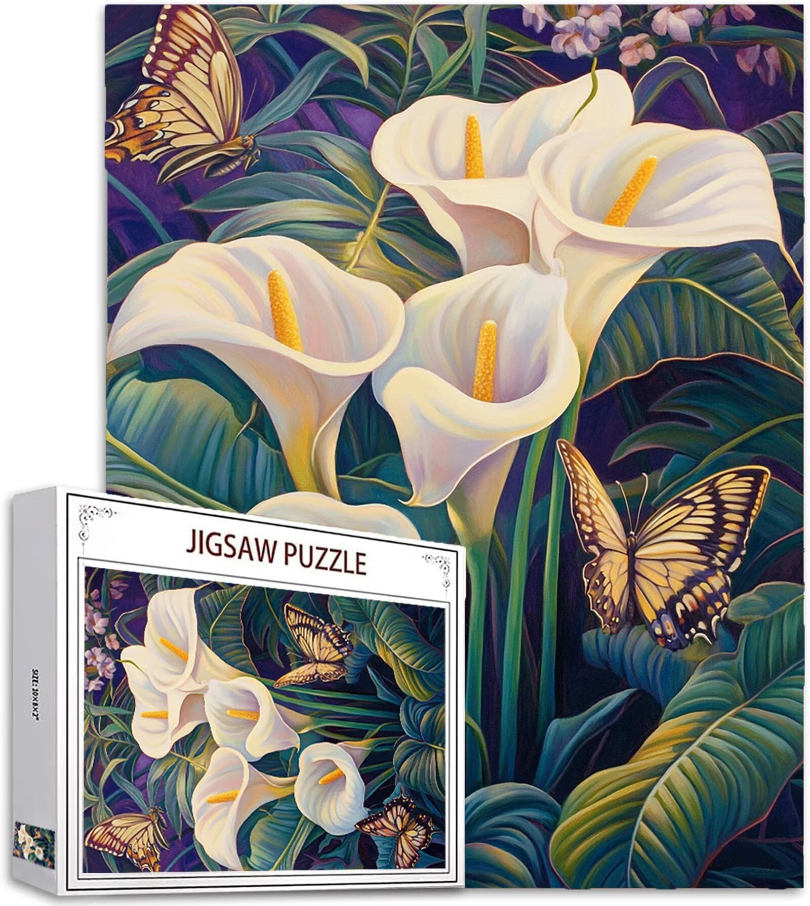 Motyl Puzzle 1500 sztuk, 5D DIY Puzzle Kwiat Puzzle 14 lat dorośli i początkujący, układanka z pudełkiem prezentowym, gry relaksacyjne i wywiadowcze, wystrój pokoju do domu, 87 x 57 cm, model711
