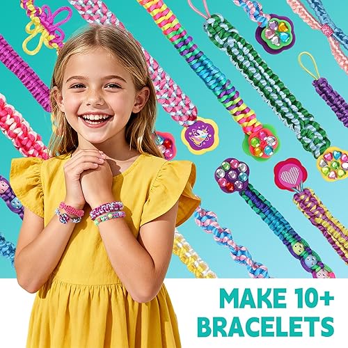 Miniatura 5 de DDAI Bling Bracelet Kit for Girls Age 7-12 Sparkly Friendship Craft Set with Gems, Threads & Stickers Birthday Gift for 8 9 10 11 Year Old Girls &