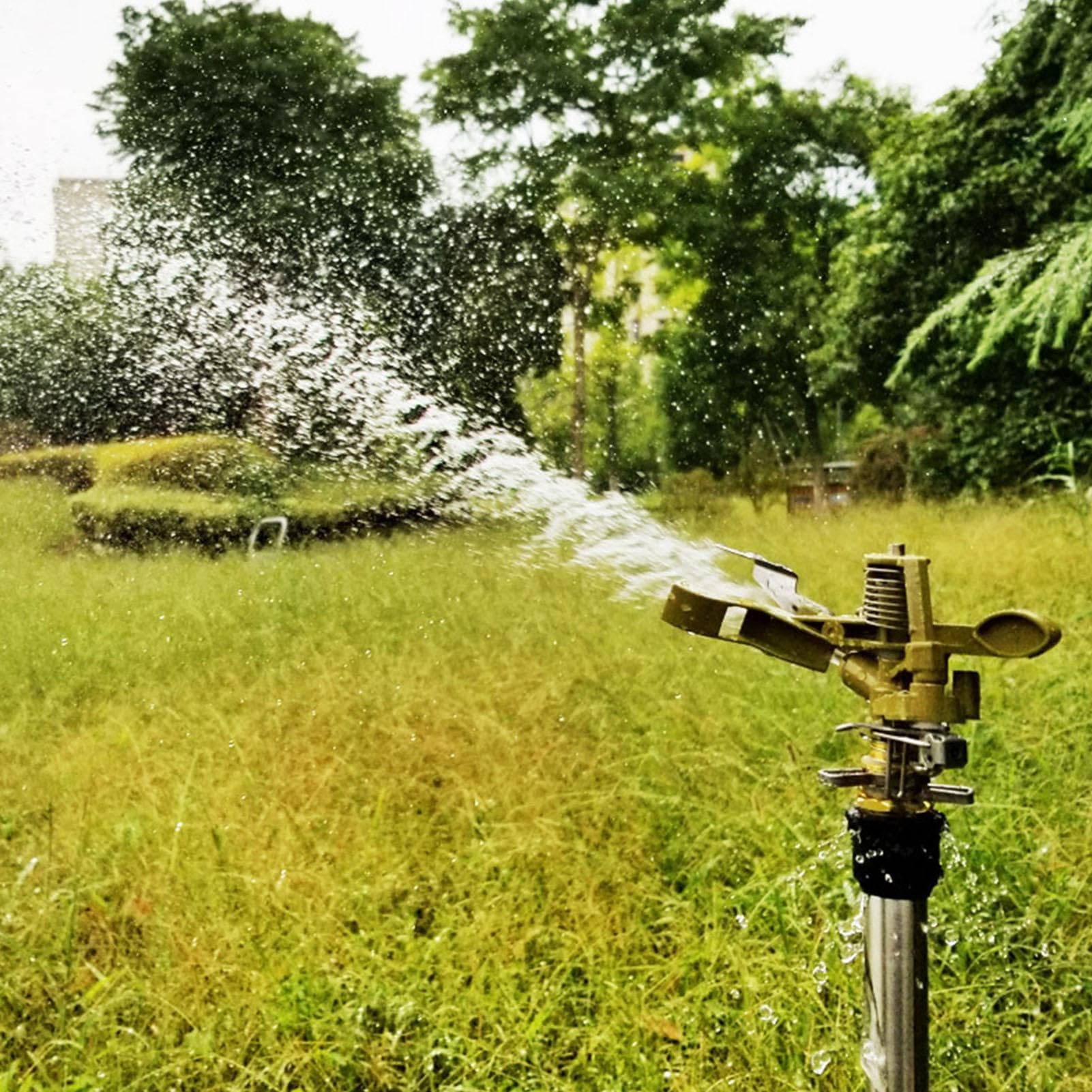 Trípode de riego de jardín, soporte ajustable para aspersor de agua, base estable, diseño de riego de 360 grados, herramienta de riego eficiente para césped y jardines
