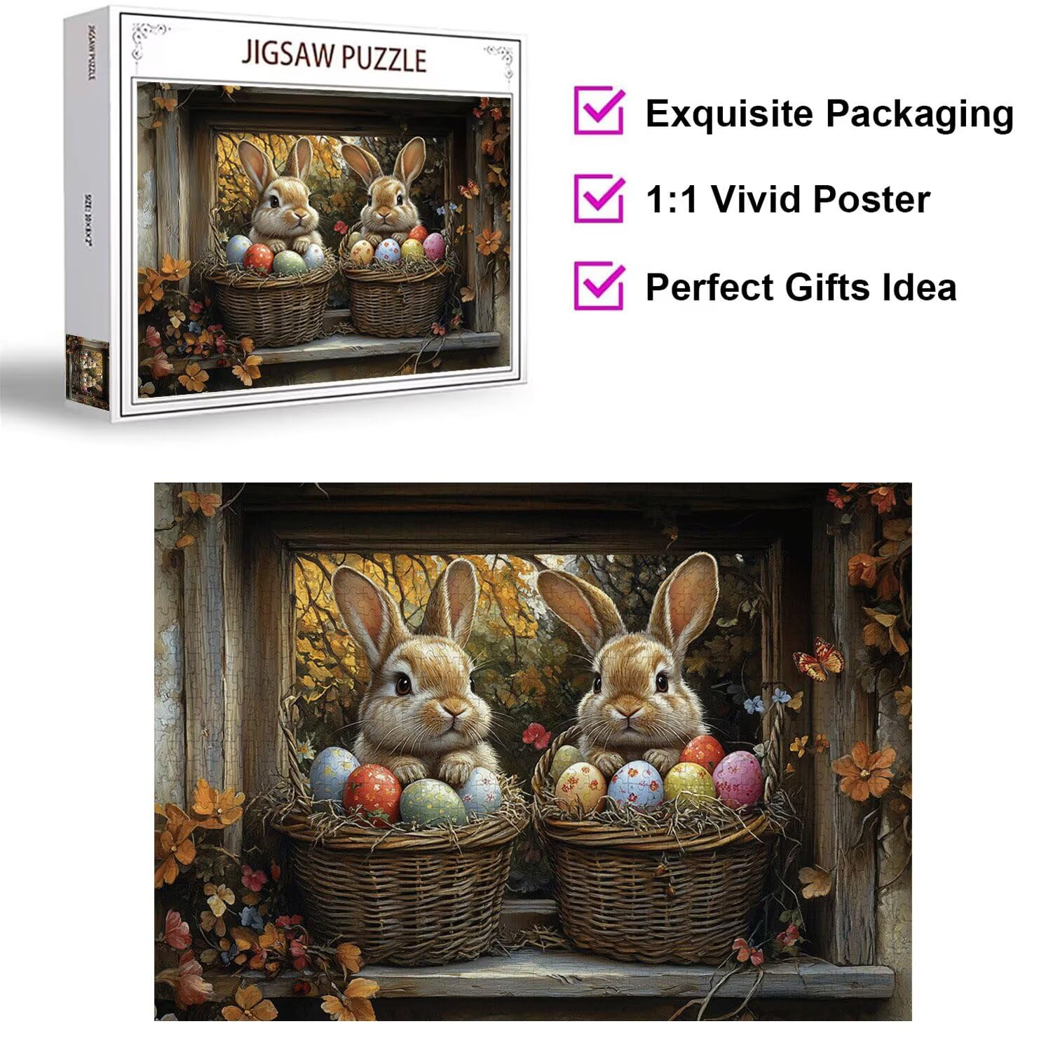 Puzzle 3000 Pezzi Coniglio Puzzle Legno Pianta, n-769