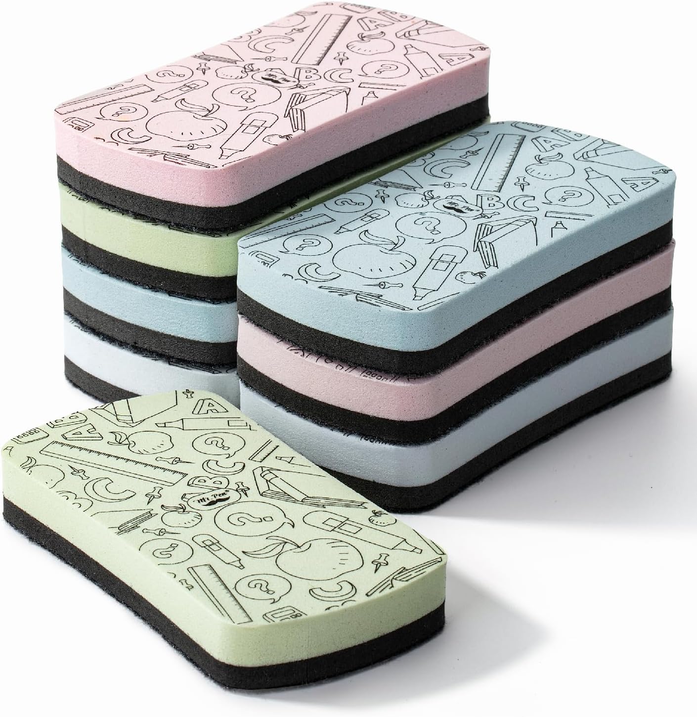 Mr. Pen White Board Erasers, 8 Pack, Assorted Colors