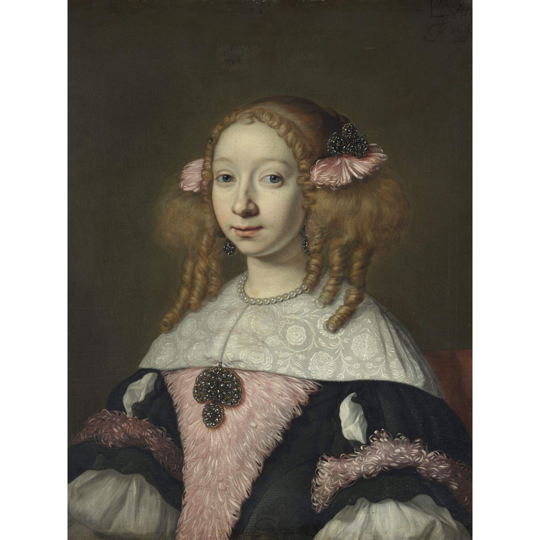 Artery8 Van Der Helst Portrait Adriana Hinlopen Girl Premium Wall Art Canvas Print 18X24 Inch