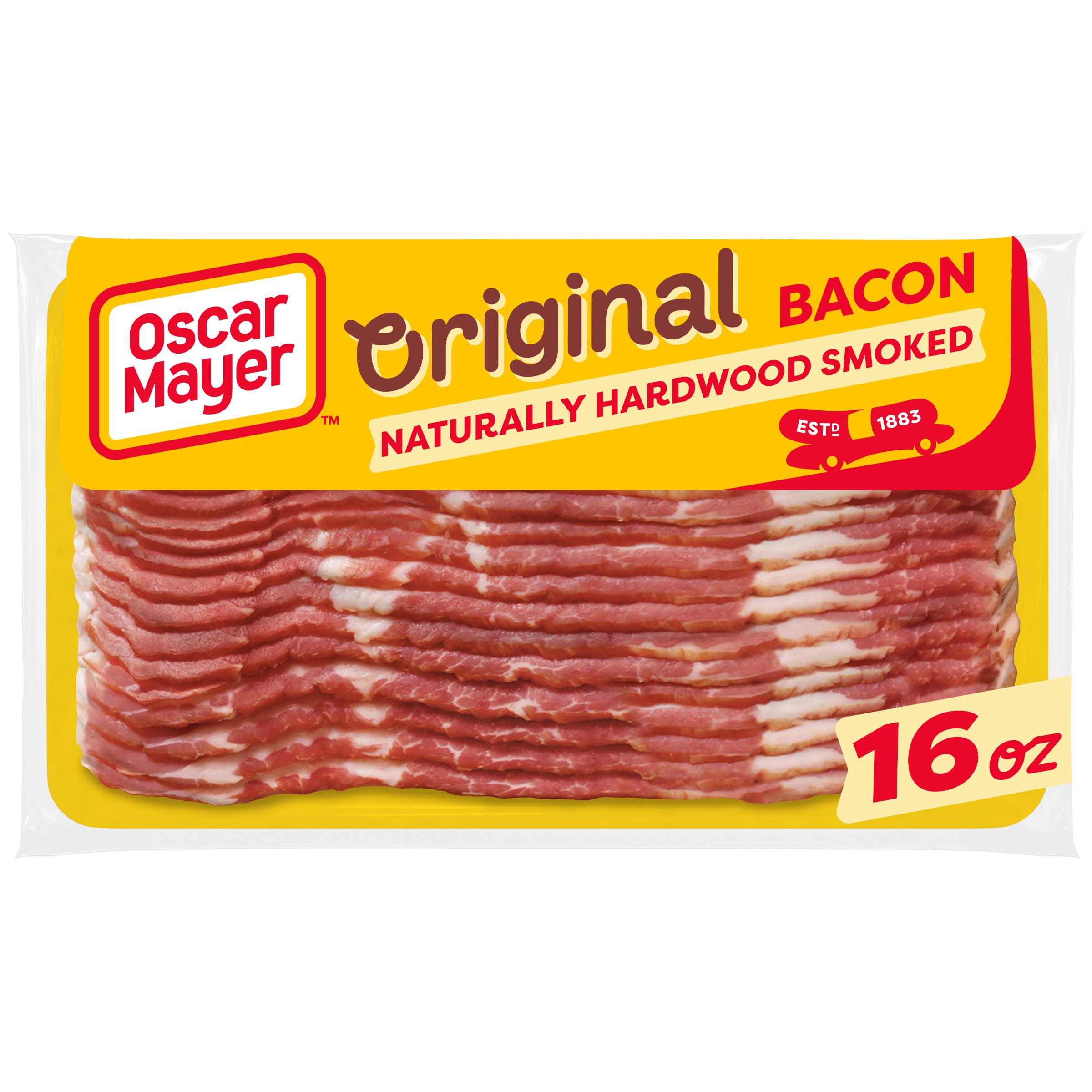 Oscar Mayer Naturally Hardwood Smoked Bacon 16 oz Pack 17-19 slices