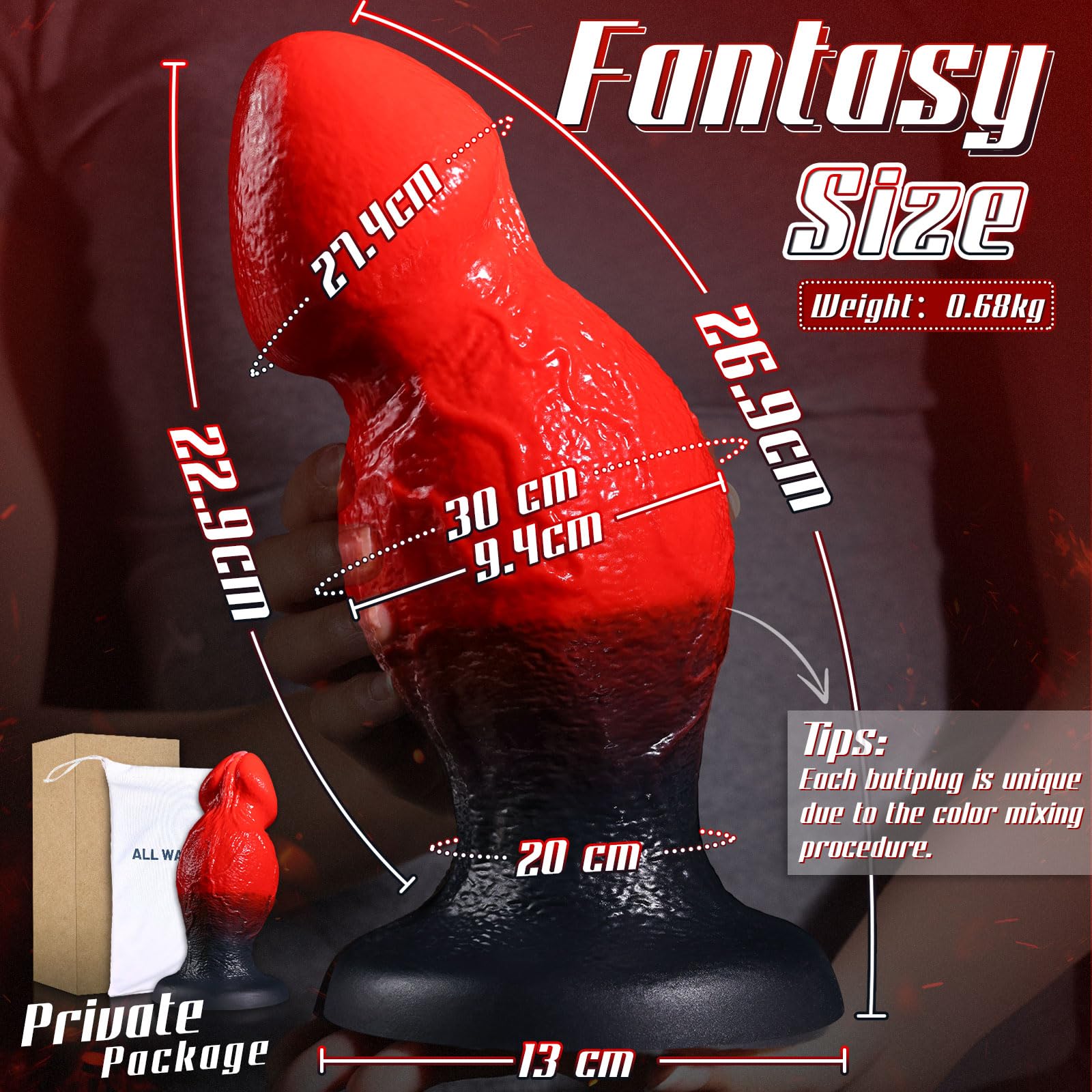 27cm Plug Anale Gigante Mostro Fantasy, 9.4cm Diametro Dildos Extra Large Con Due Noduli Per Dilatazione Anale, Dildo Anal Silicone Spesso XXL Con Ventosa, Giocattolo Sessuale Dildo Per Uomini e Donne