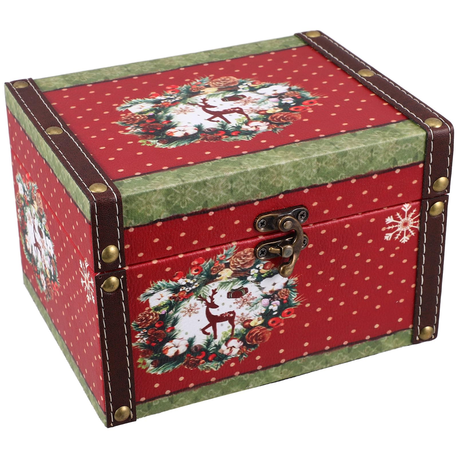 Toyvian 2 Stück Weihnachts Aufbewahrungsbox im Vintage Stil für | Dekorative Kasten mit Großer Kapazität, für Bonbons und Pfefferminz, Festliche Deko für Weihnachten